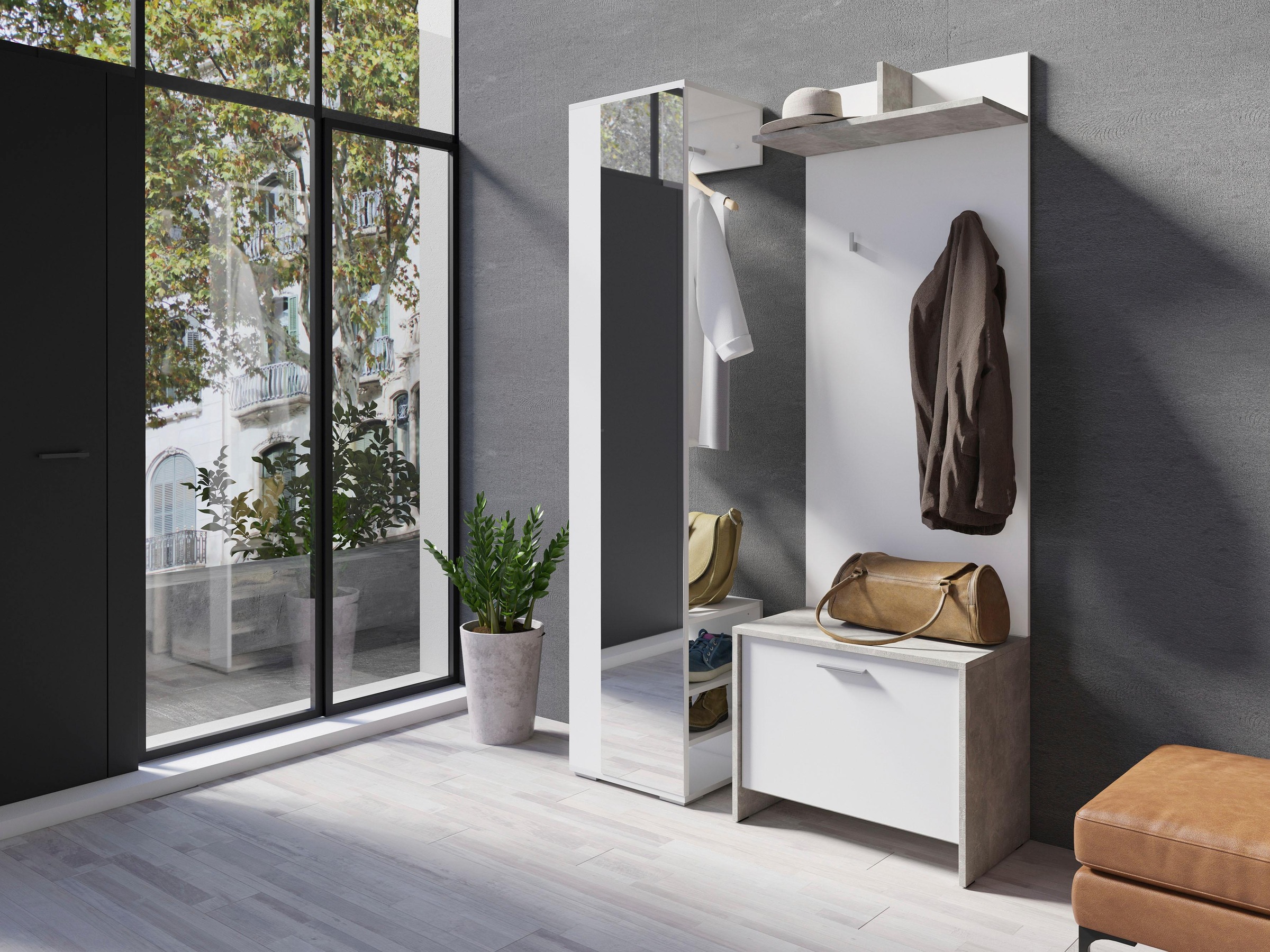 Homexperts Garderobenschrank »Benno«, mit Spiegel