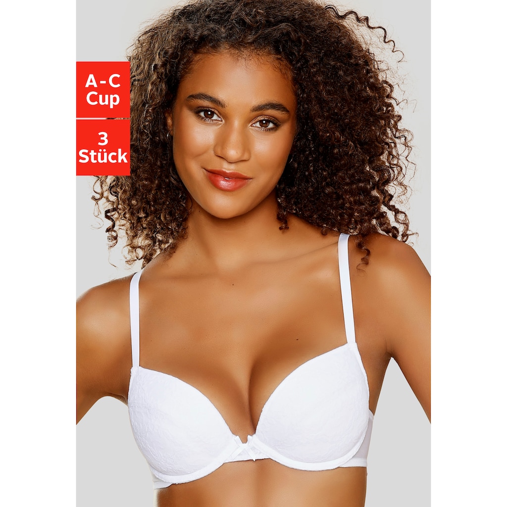 petite fleur Push-up-BH, (Packung, 3 Stück)