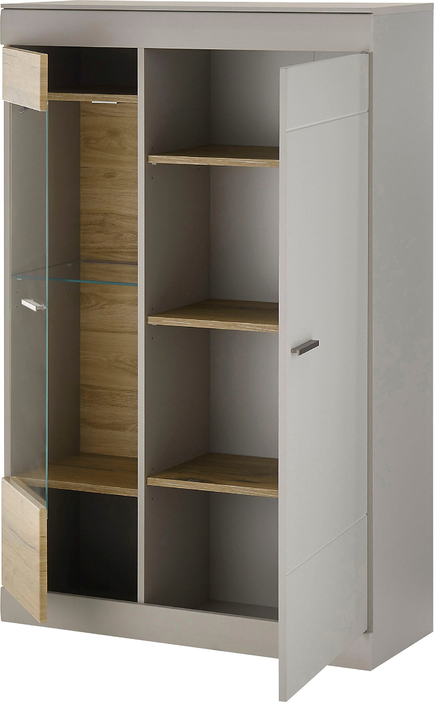 INOSIGN Vitrine »SCARA«, mit Applikation Zinneiche Dekor, Breite 90 cm, mit Softclose-Funktion