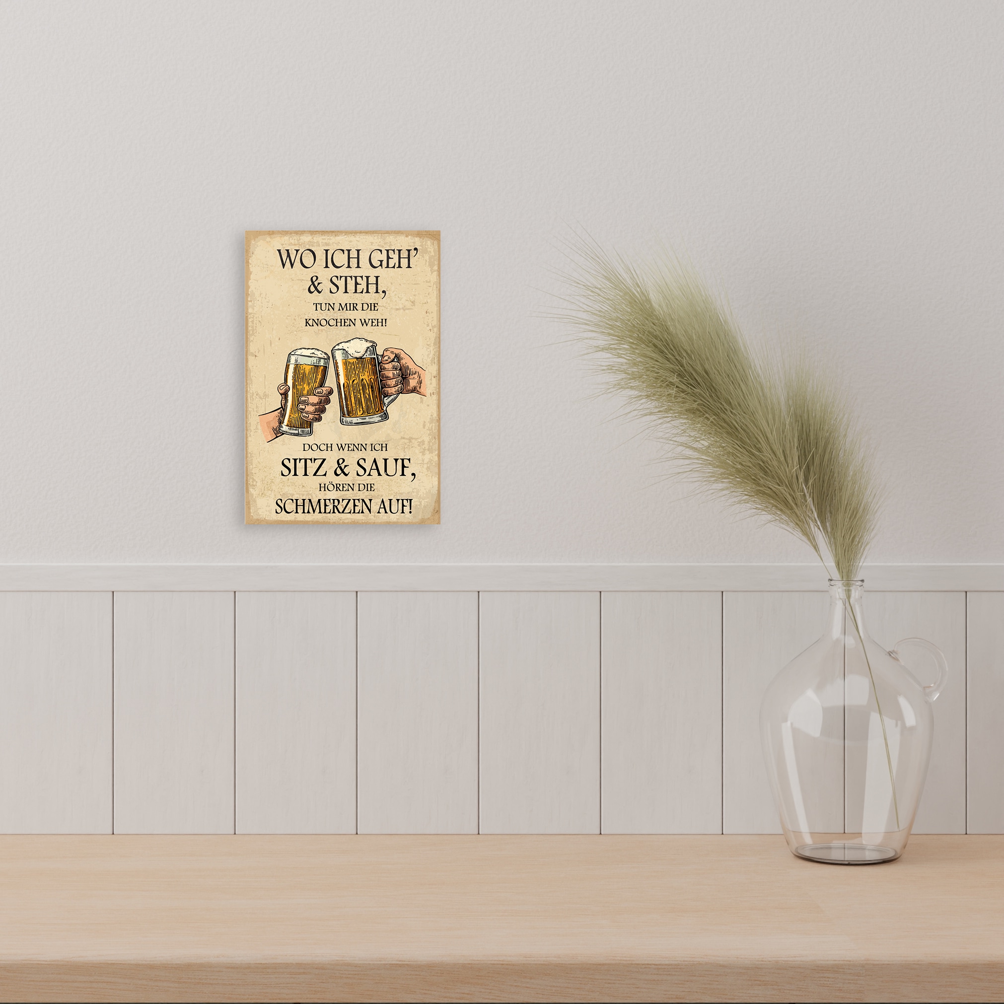 queence Alu-Dibond-Druck »Bier«, Getränke-Sprüche-Sprüche & Texte, Bier, Sprüche, Werkstatt, Schild