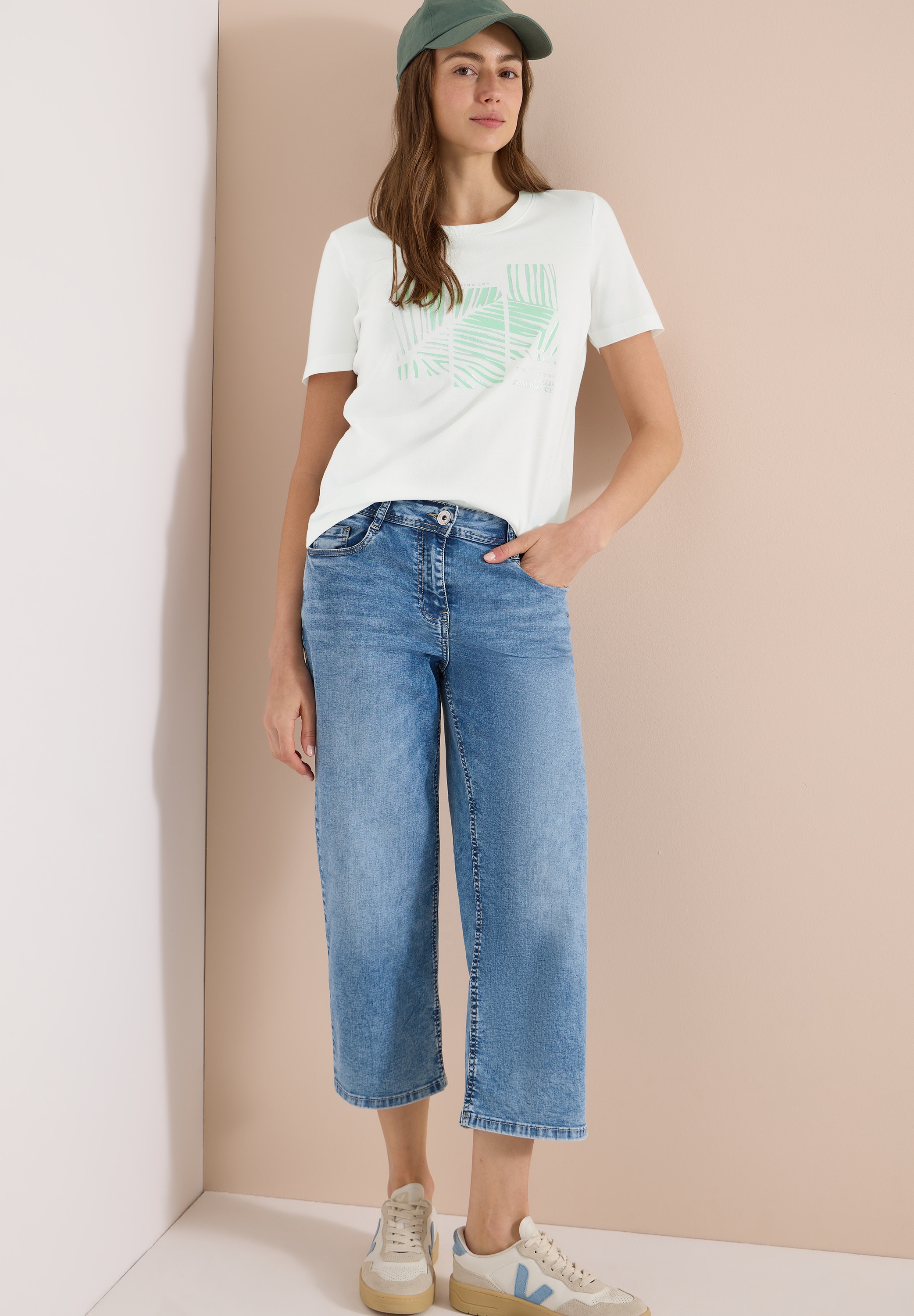 Cecil Kurzarmshirt »Style Lea« Sommershirt mit Rundhals und Artwork