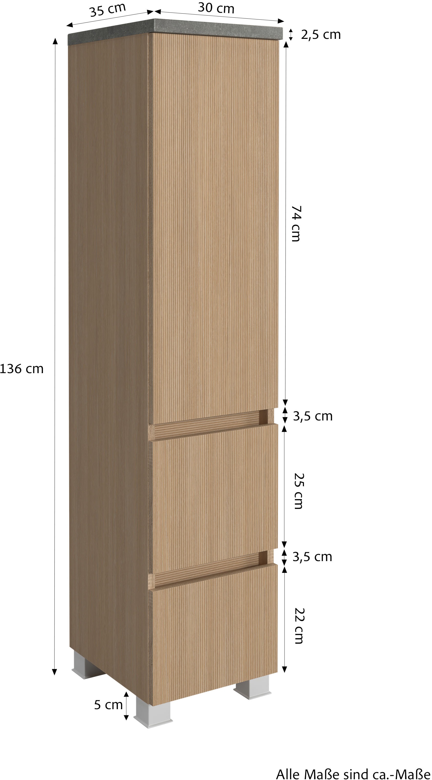 welltime Badmöbel-Set »Eixo«, Set 120 cm breit, Badmöbel mit LED-Beleuchtung