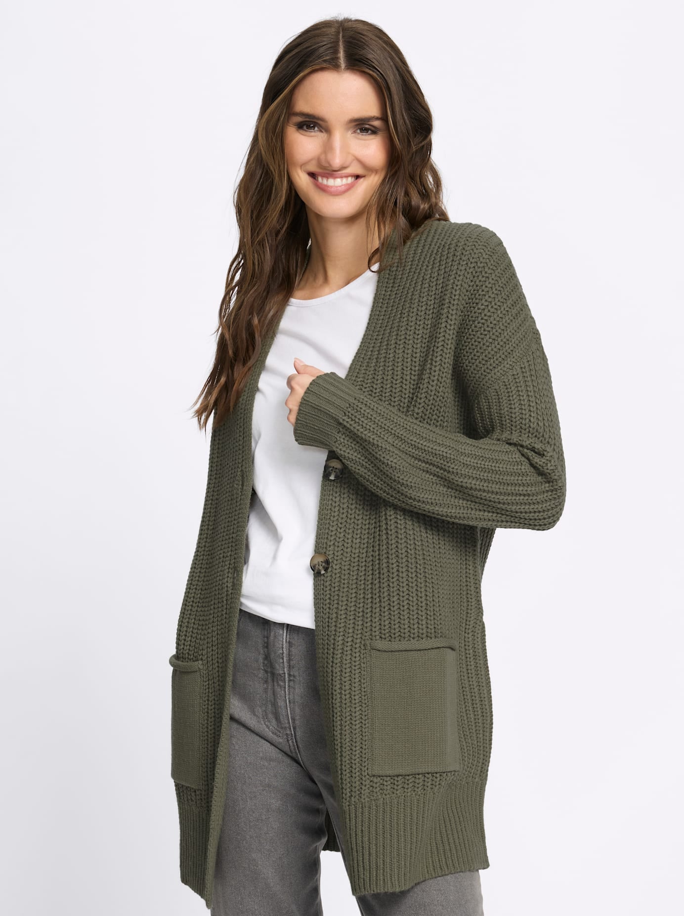 Classic Basics Longstrickjacke