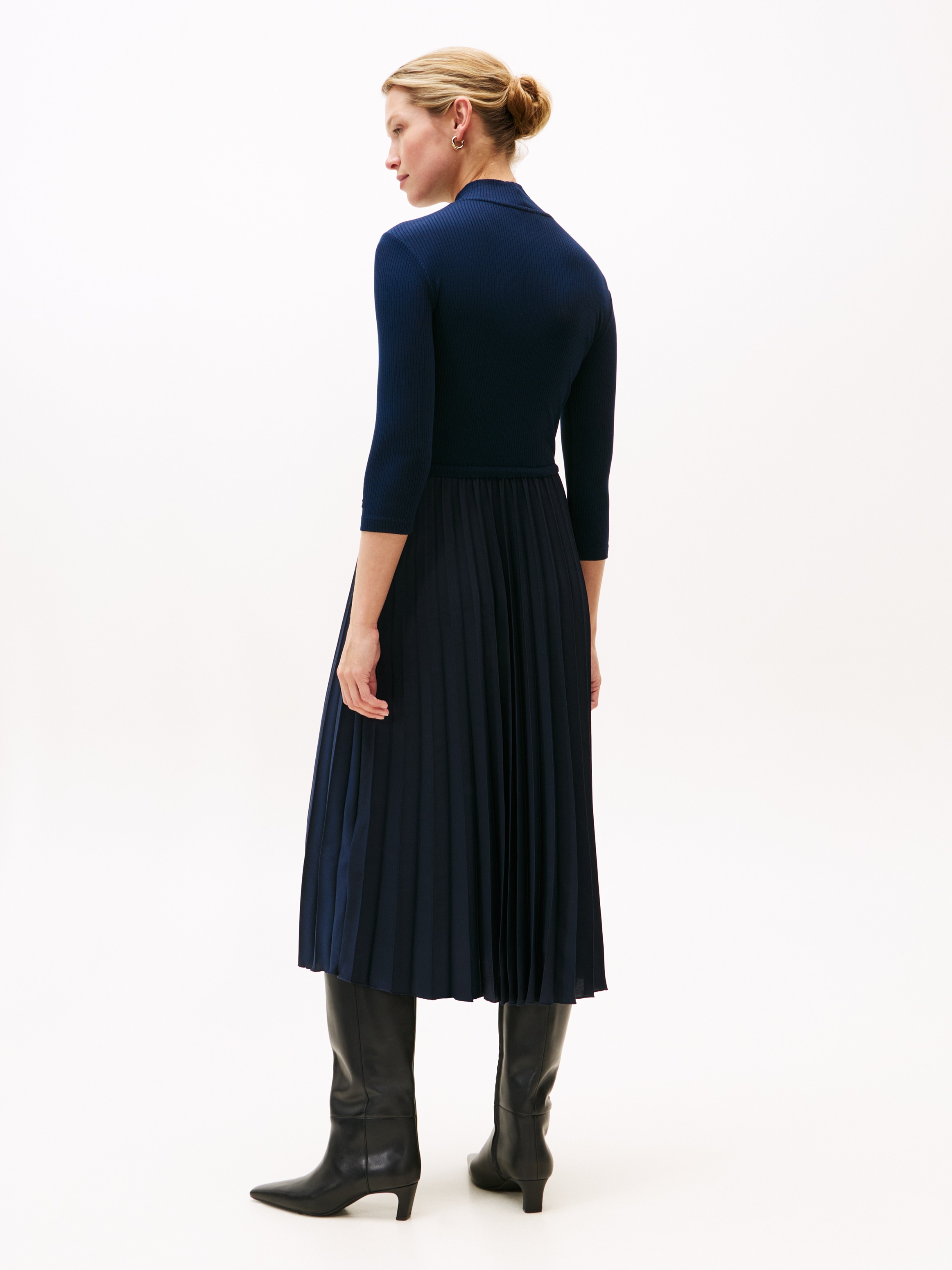 Tommy Hilfiger A-Linien-Kleid »SLIM 5X2 RIB MIX MIDI DRS«