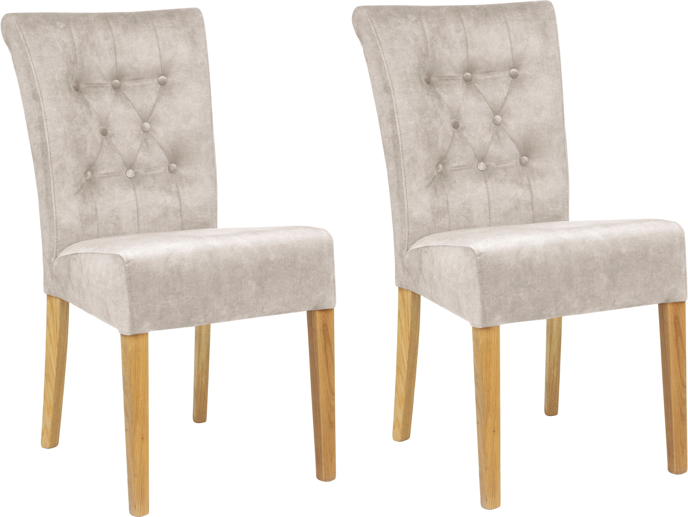 Home affaire Polsterstuhl »Queen«, (Set), 2 St., Samtvelours, Esszimmerstuhl mit Knopfheftung, 2er, 4er oder 6er-Set