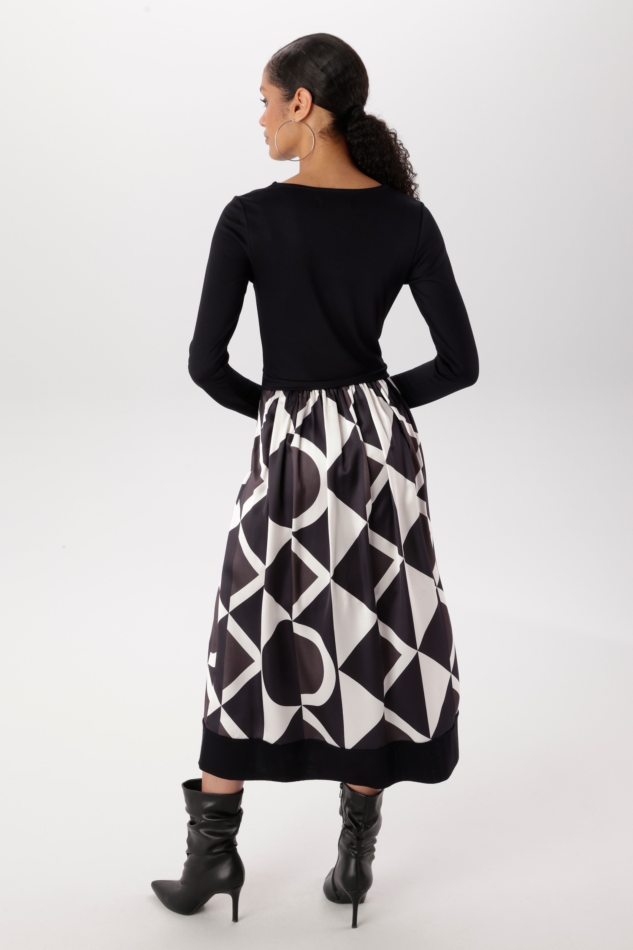 Aniston SELECTED Midikleid im Materialmix - NEUE KOLLEKTION