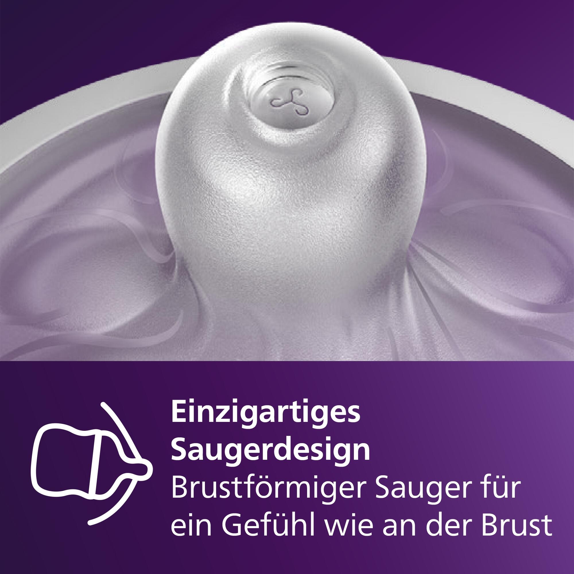 Philips AVENT Babyflasche »Natural Response Starter-Set für Neugeborene SCD838/11« 4 Flaschen, ultra soft Schnuller und Flaschenbürste