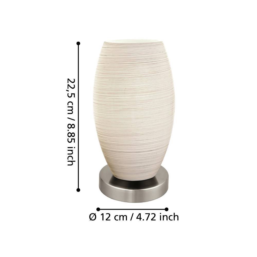 EGLO Tischleuchte »BATISTA 3«, 1 flammig, Leuchtmittel E27 | Leuchtmittel wechselbar-ohne Leuchtmittel, Für Tisch, Sideboard oder Kommode, aus Stahl und handgemachtem Glas