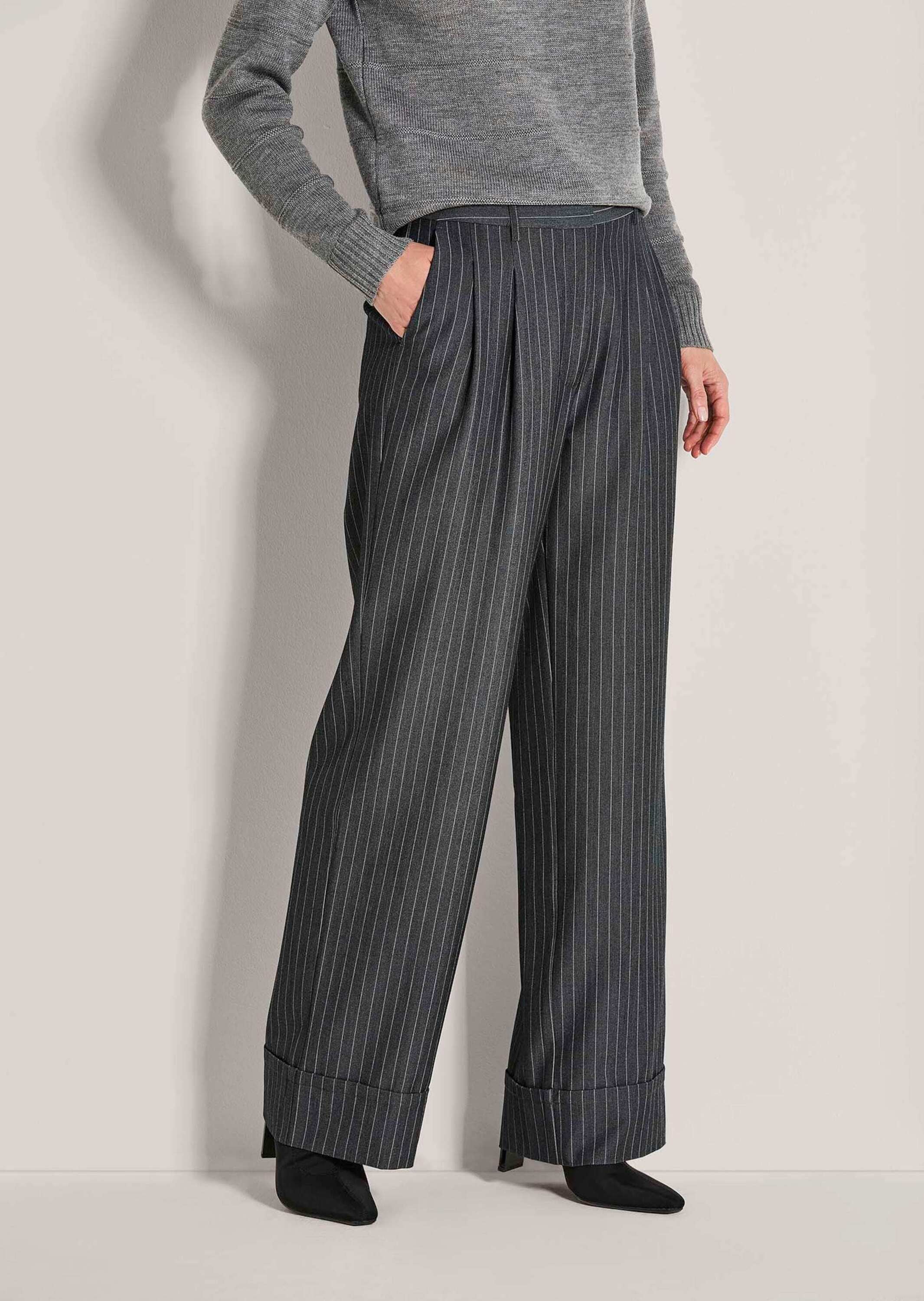 MADELEINE Stoffhose »Stoffhose Nadelstreifenhose mit weitem Bein«