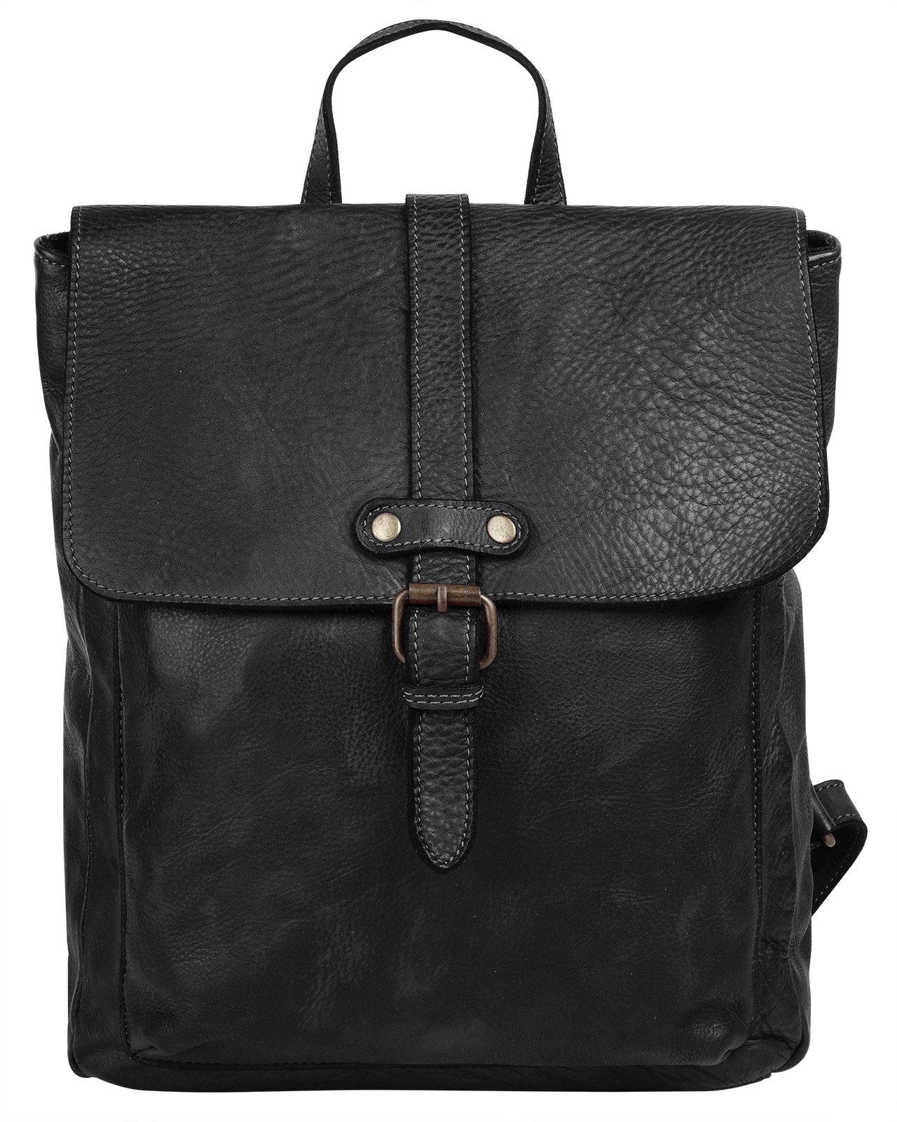 Samantha Look Damen Cityrucksack Echt Leder in schwarz, Größe onesize