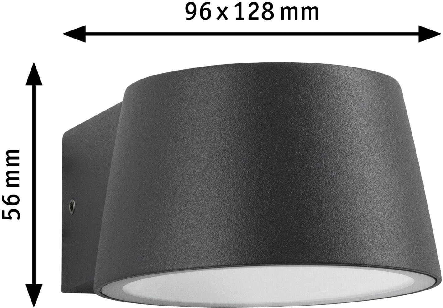 Paulmann LED Außen-Wandleuchte »Outdoor 230V Capea Aluminium anthrazit insect friendly«, 1 flammig, Insektenfreundlich, IP44, 2200K