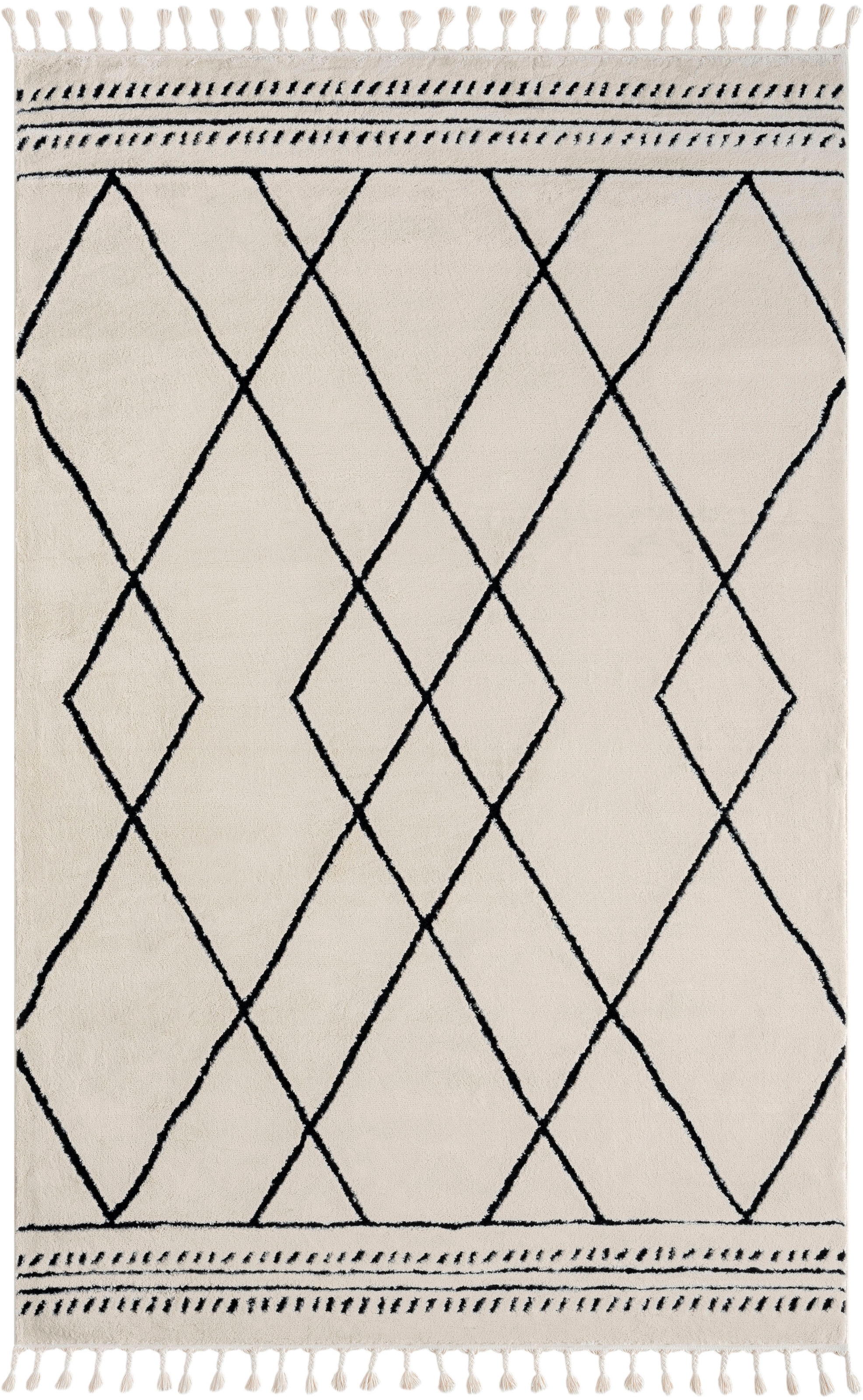 Myflair Möbel & Accessoires Hochflor-Teppich »Moroccan Design«, rechteckig, 24 mm Höhe, modern, marokkanisches Design, Rauten Muster, weich durch Hochflor