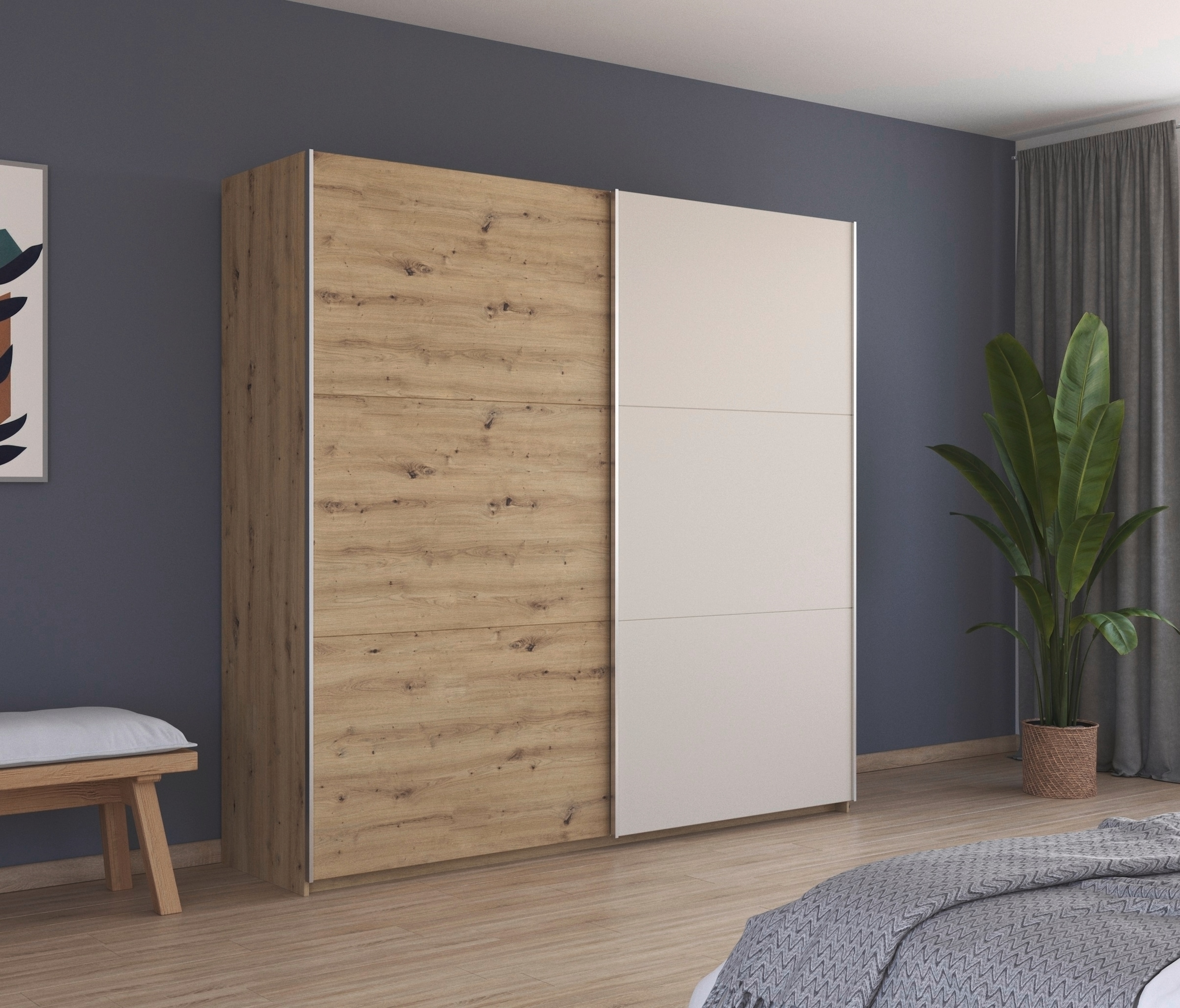 rauch Schwebetürenschrank »Monza« in trendigen Farbkombinationen, mit viel Stauraum