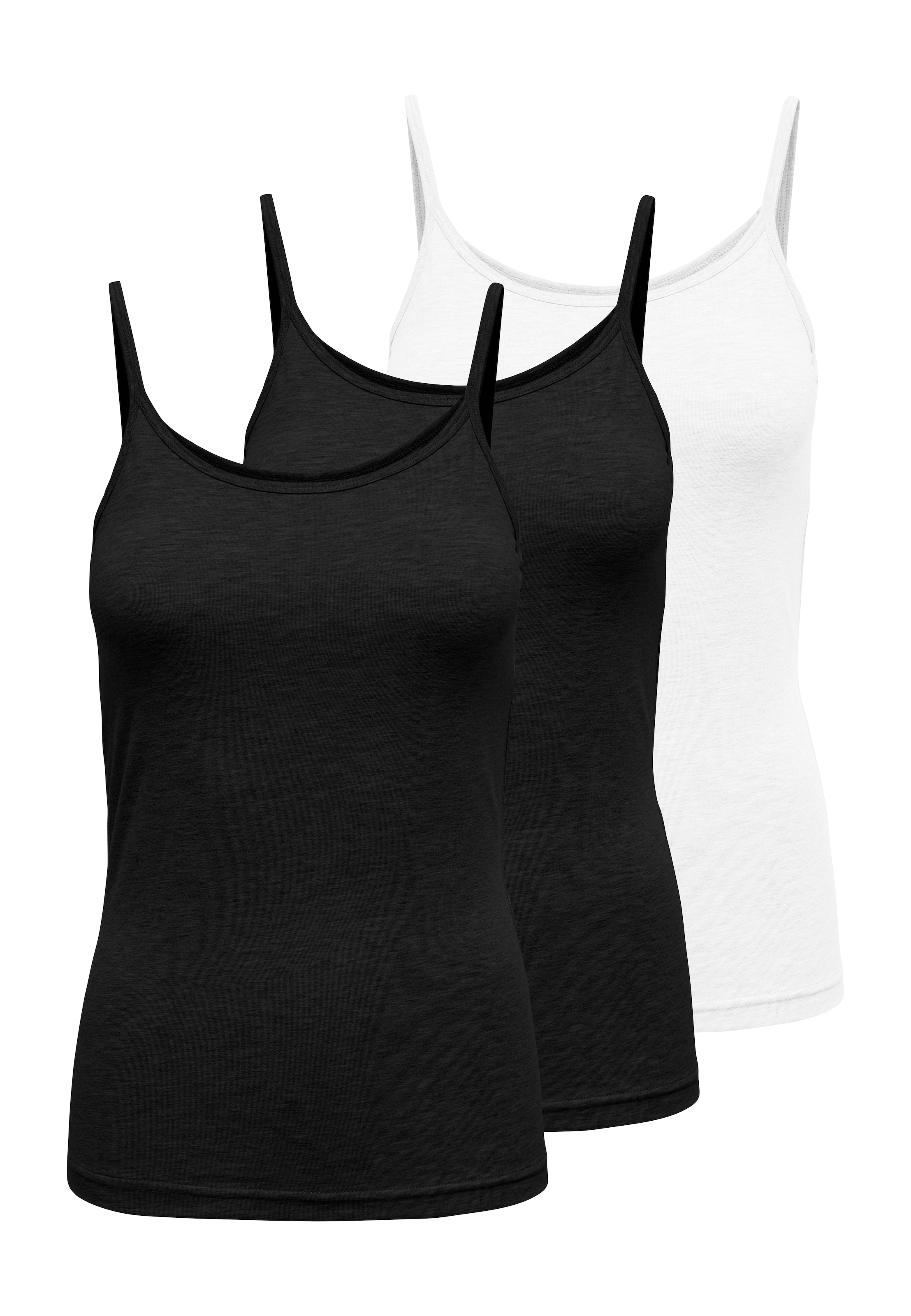 ONLY Spaghettitop »ONLLOVE STRAP SINGLET 3 PACK CS JRS«, (Packung, 3 tlg., 3er-Pack)
