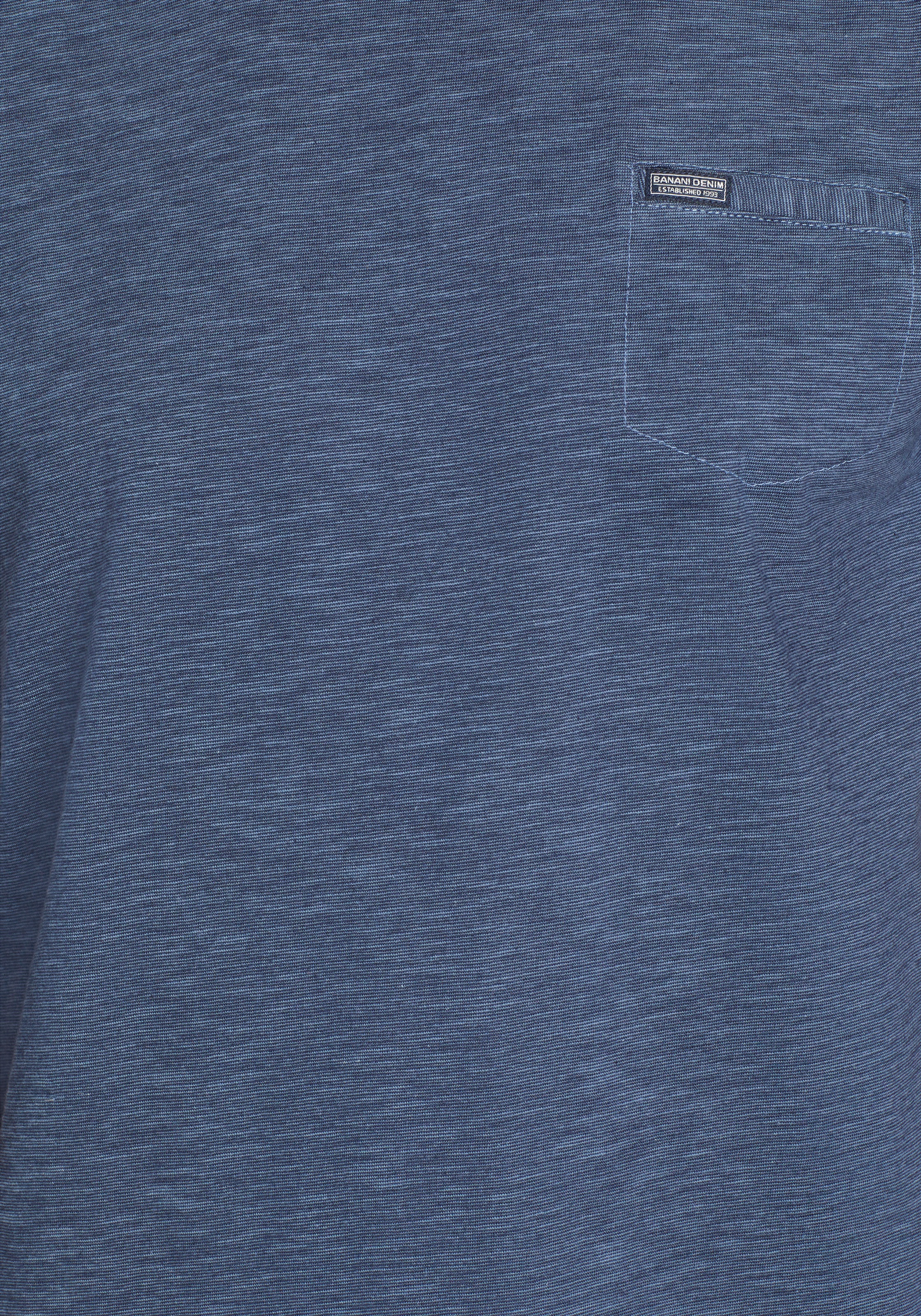 Bruno Banani T-Shirt, Mit Doppelkragen und Zierbrusttasche