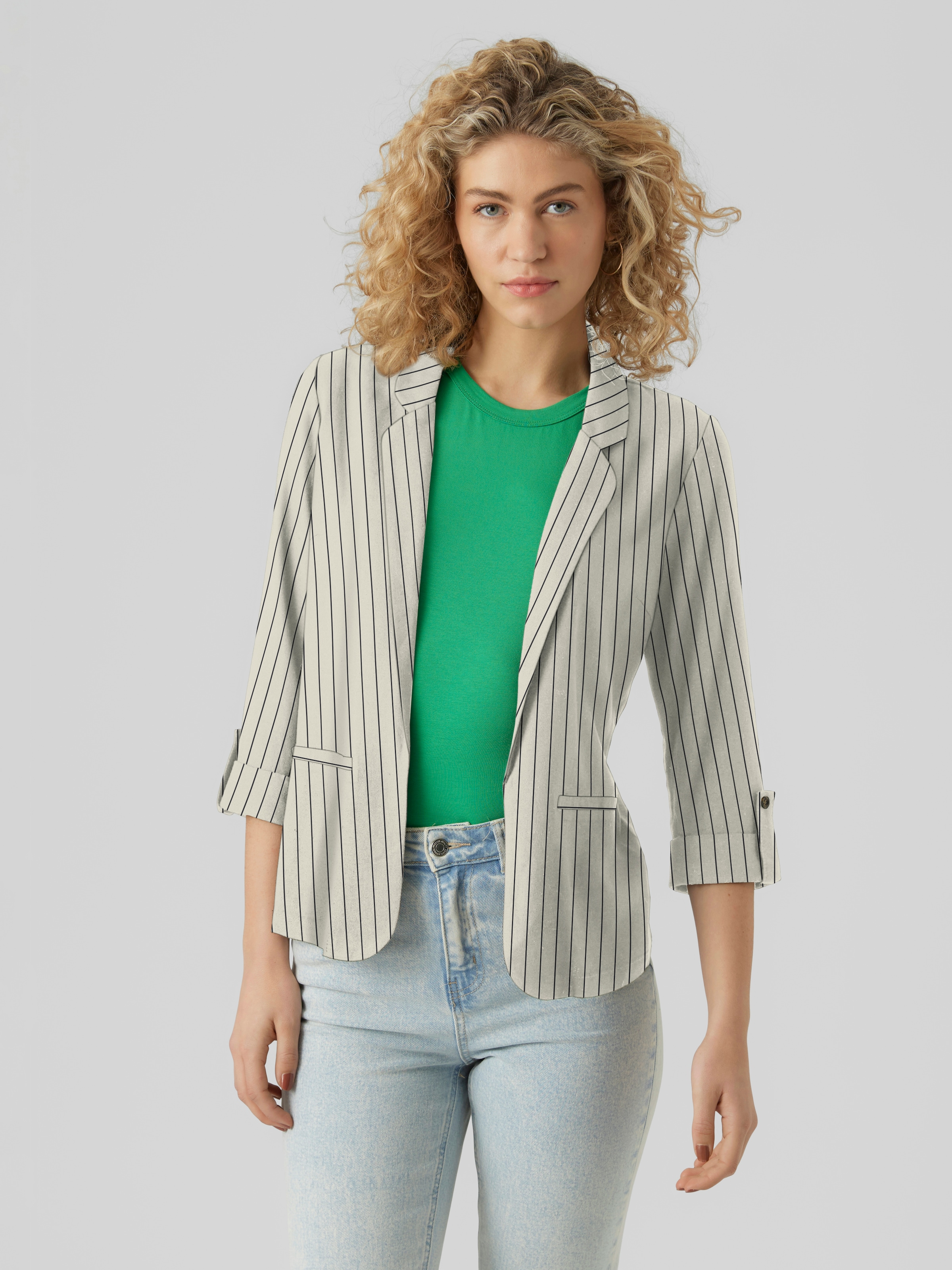 Vero Moda Kurzblazer »VMJESMILO 3/4 LOOSE BLAZER WVN GA NOOS«, mit Leinen