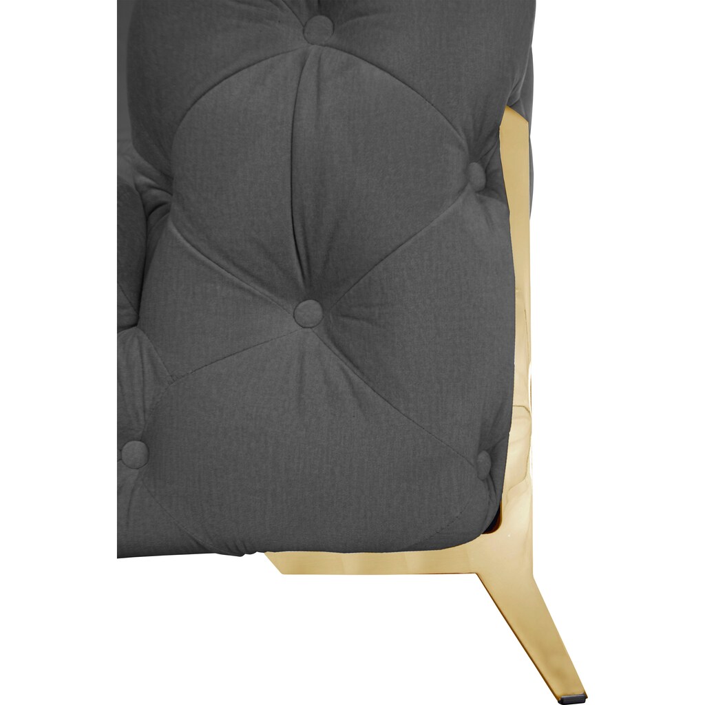 Leonique Chesterfield-Sessel »Amaury«, aufwändige Knopfheftung in moderner Optik, wahlweise Füße in chromfarben, goldfarben oder schwarz