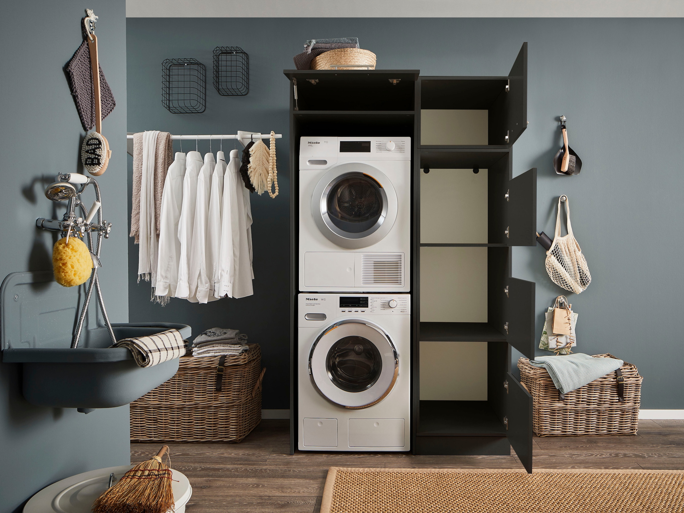 Laundreezy Mehrzweckschrank-Set »LAUNDREEZY LDLK1«, Breite 117,5 cm