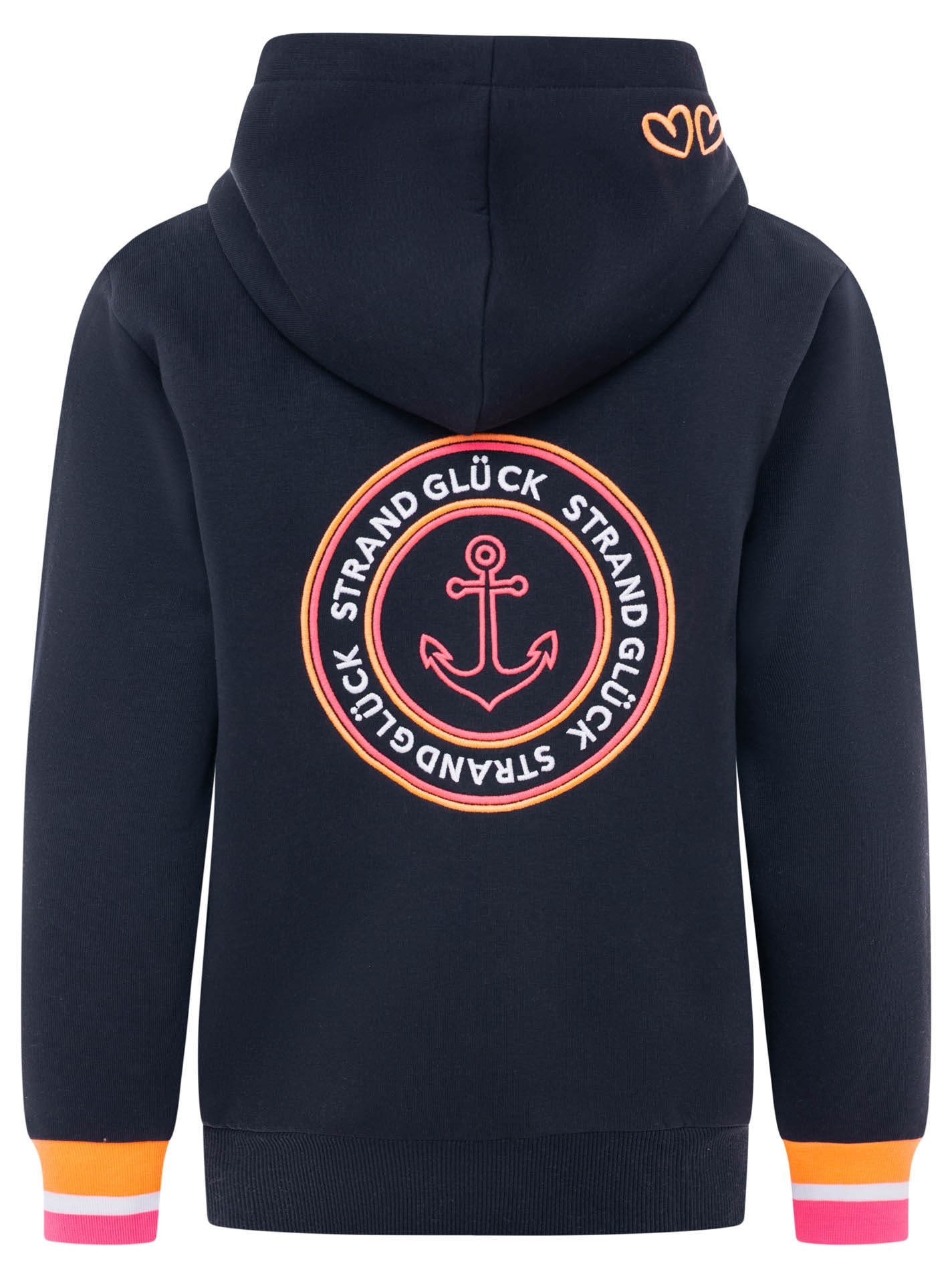 Zwillingsherz Kapuzensweatjacke Regular-Fit, Kapuze, Langarm, Reißverschluss, Neon-Details