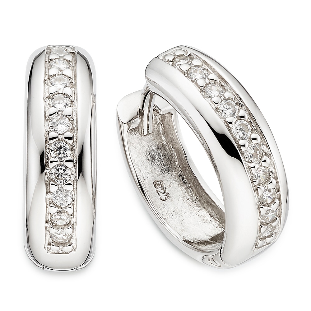 Bruno Banani Paar Creolen »Schmuck Geschenk Silbercreolen« mit Zirkonia (synth.)