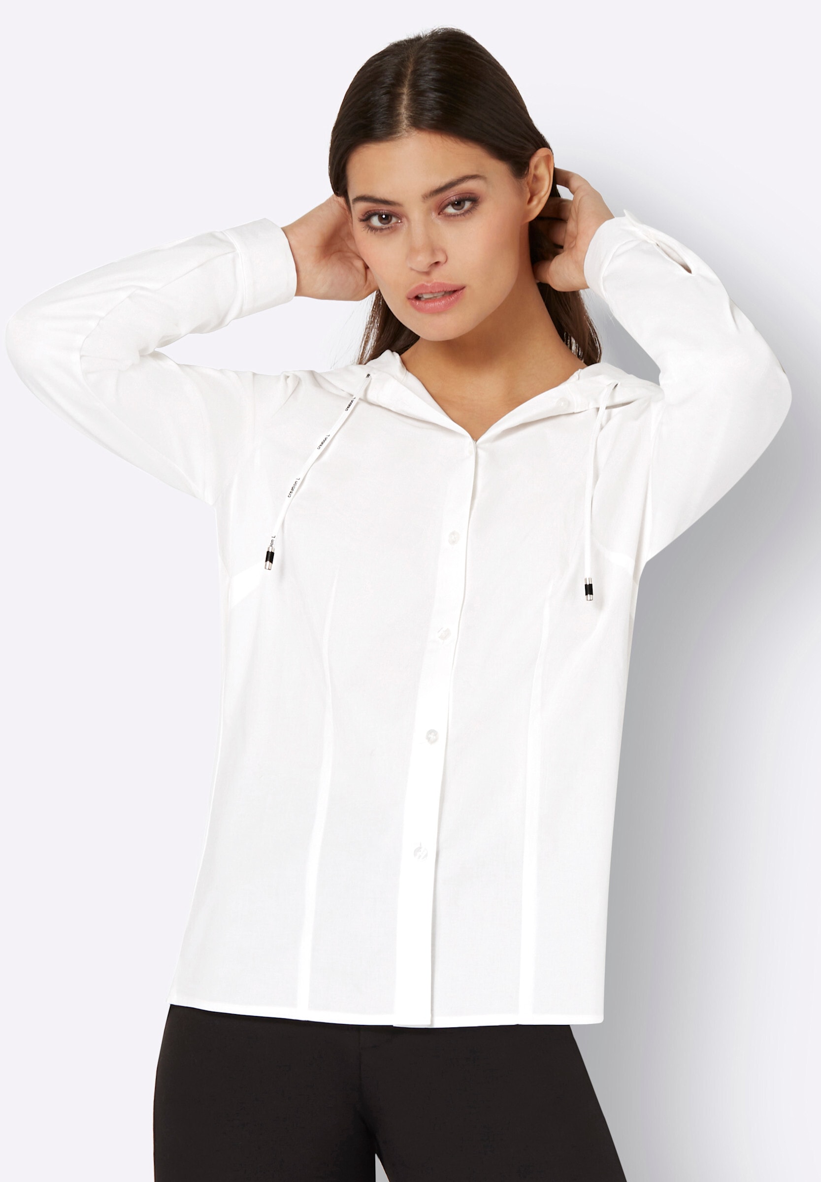 creation L Klassische Bluse »Bluse Langarmbluse mit Kapuze«