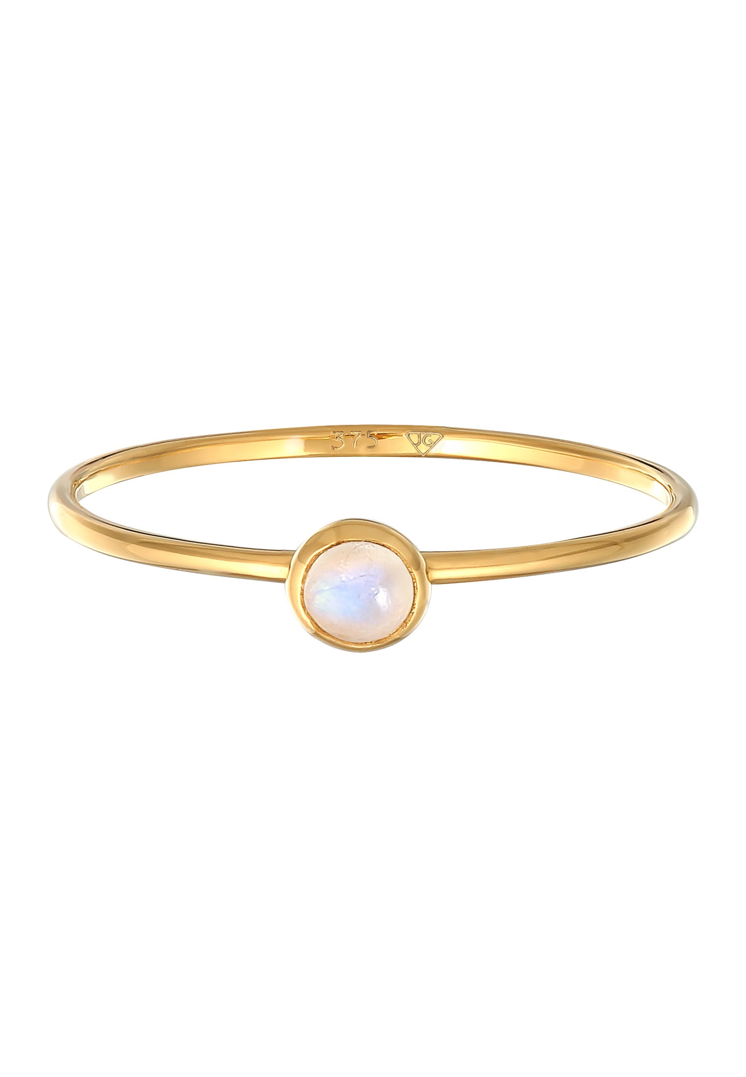 Elli Premium Silberring »Ring Solitär Mondstein Edelstein 375 Gelbgold«