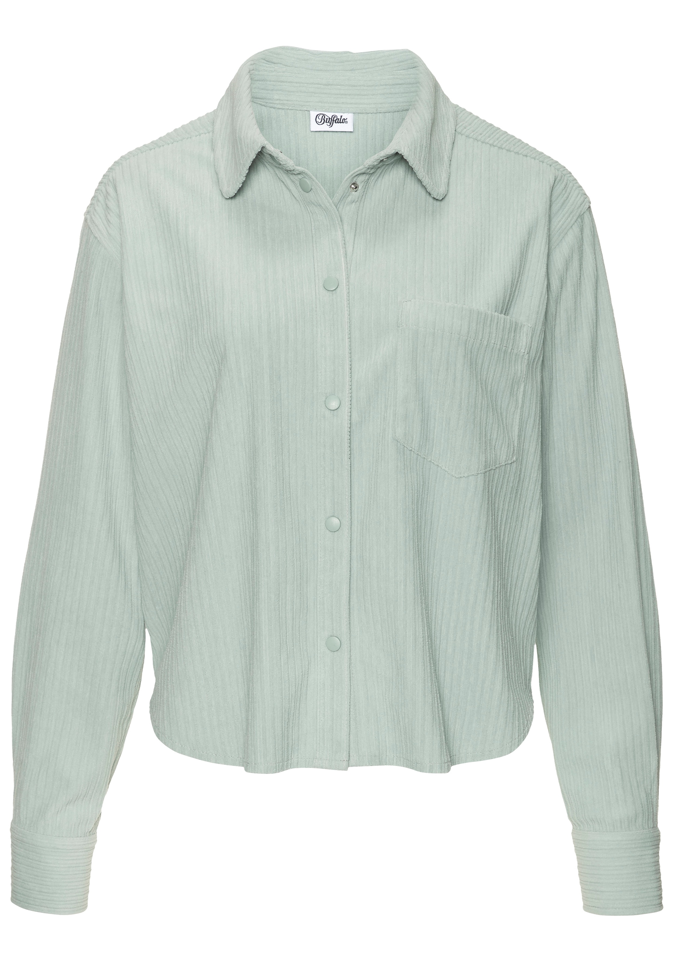Buffalo Hemdbluse aus weicher Cordqualität mit modischem Blusenkragen