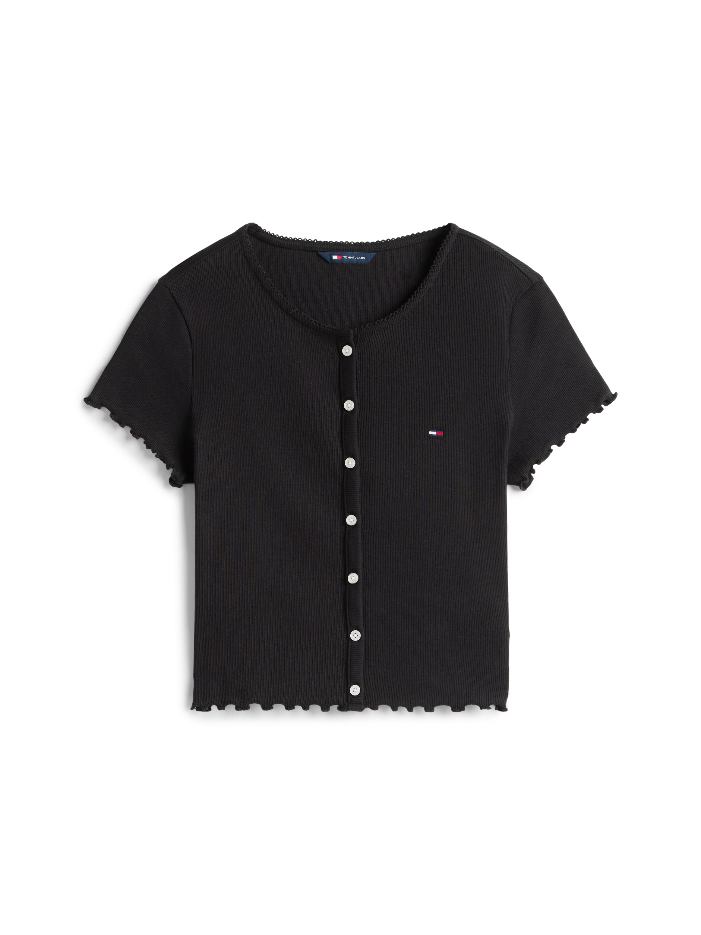 Tommy Jeans Kurzarmshirt »TJW SS RIB TOP IM« mit gerippter Struktur, Slim Fit