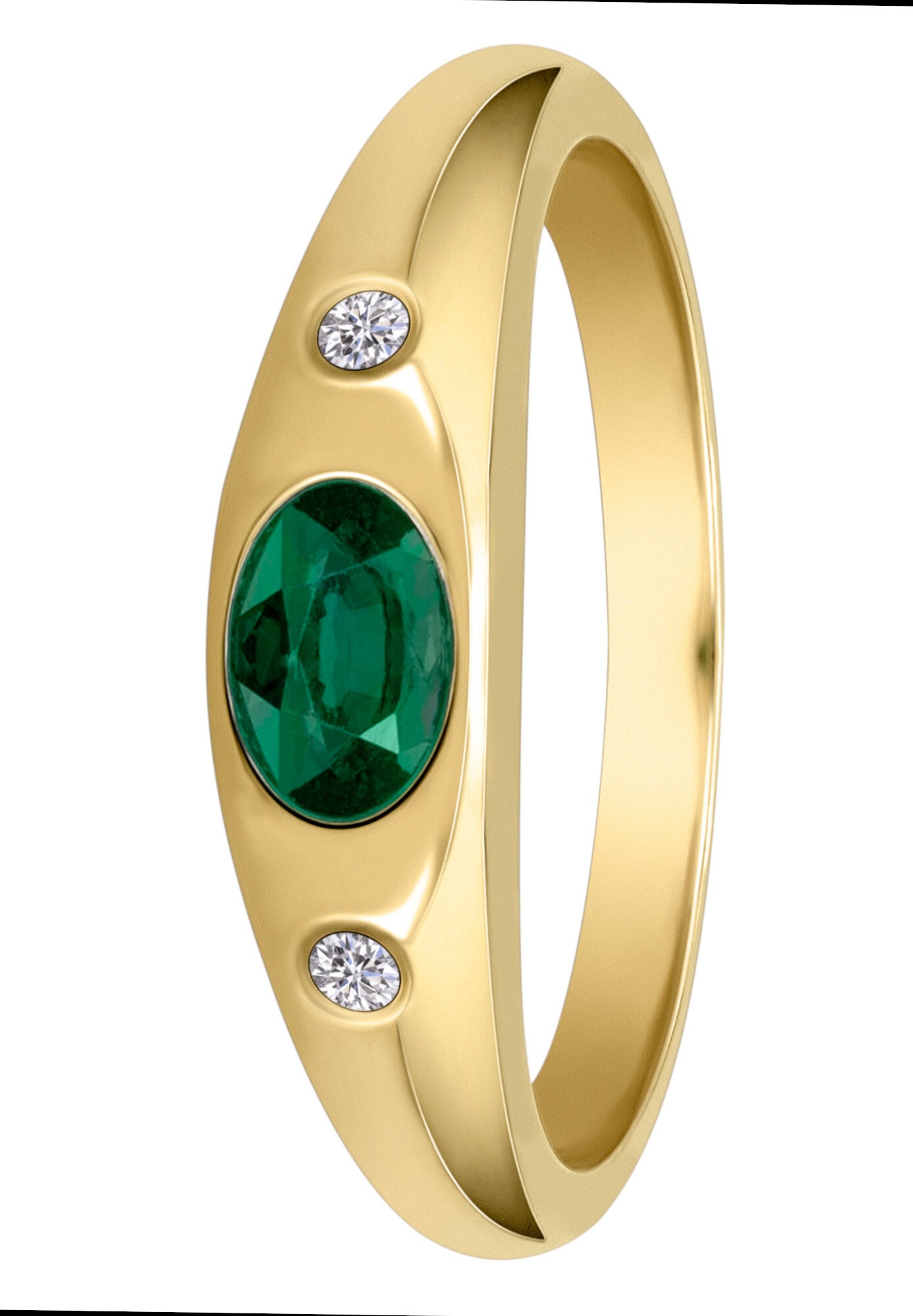 ONE ELEMENT Diamantring »0,03 ct Diamant Brillant Smaragd Ring aus 585 Gelbgold«