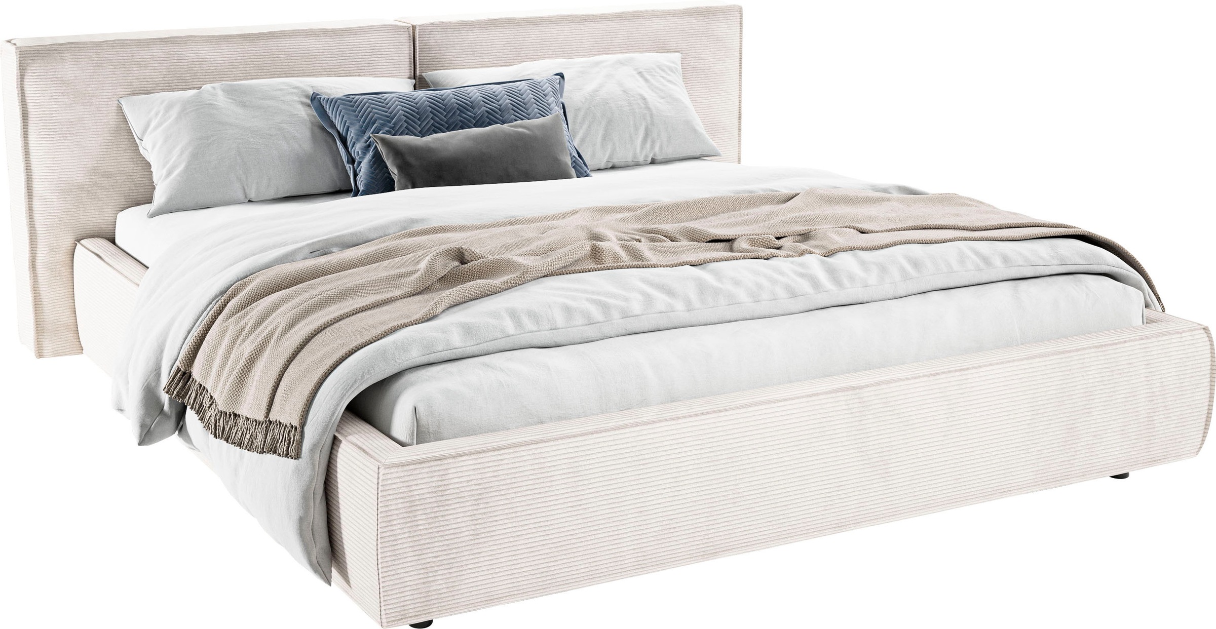 Home affaire Polsterbett »Adrina mit Biesenoptik, Feincord und Luxus-Microfaser« bis 280kg, auch in Überlänge 220 cm, 4 Breiten bis 200cm