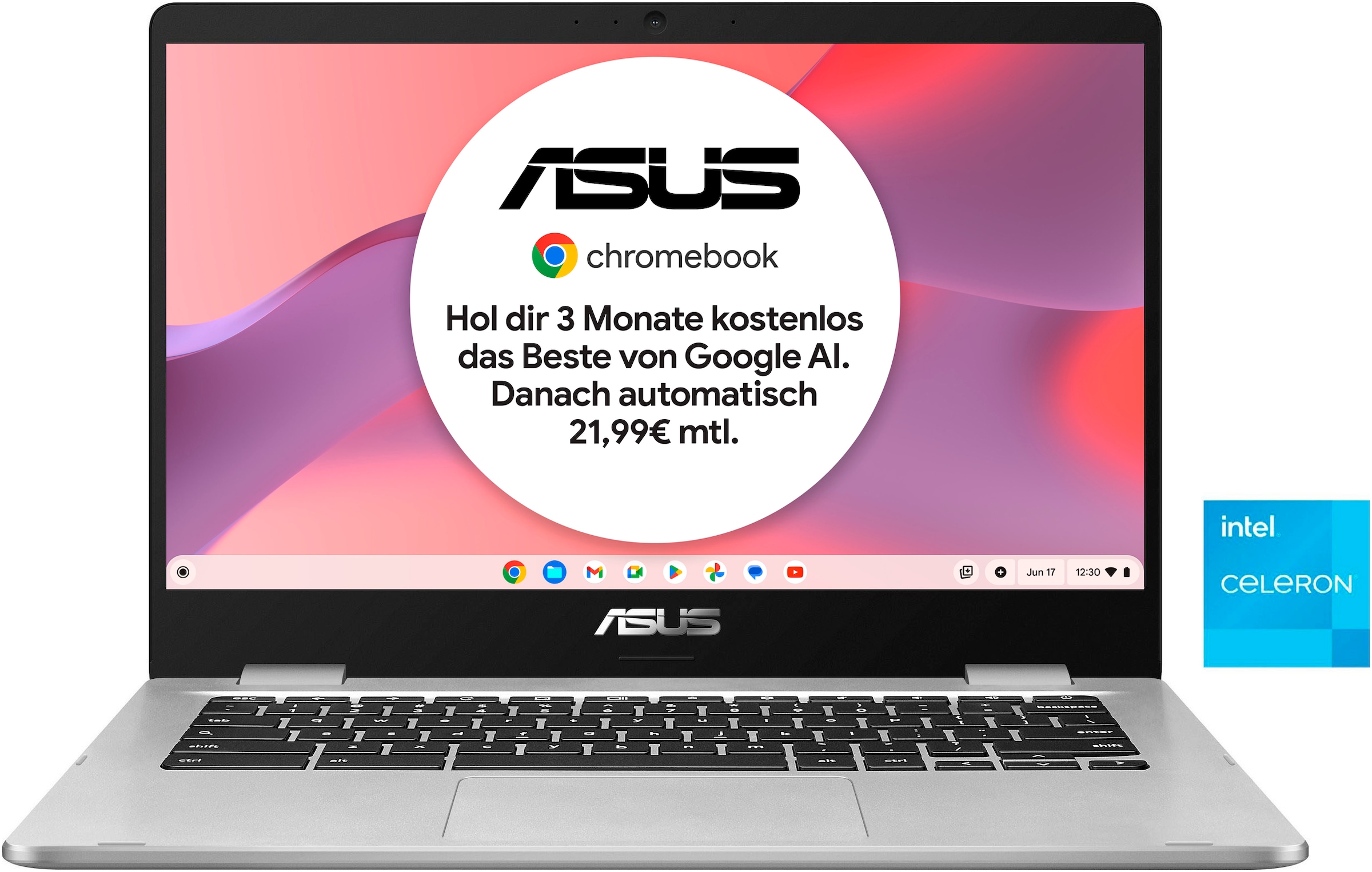 Asus Chromebook »Chromebook C424MA-BV0305«, 35,6 cm, / 14 Zoll, Intel, Celeron, UHD Graphics 600, ChromeOS, Clamshell Laptop