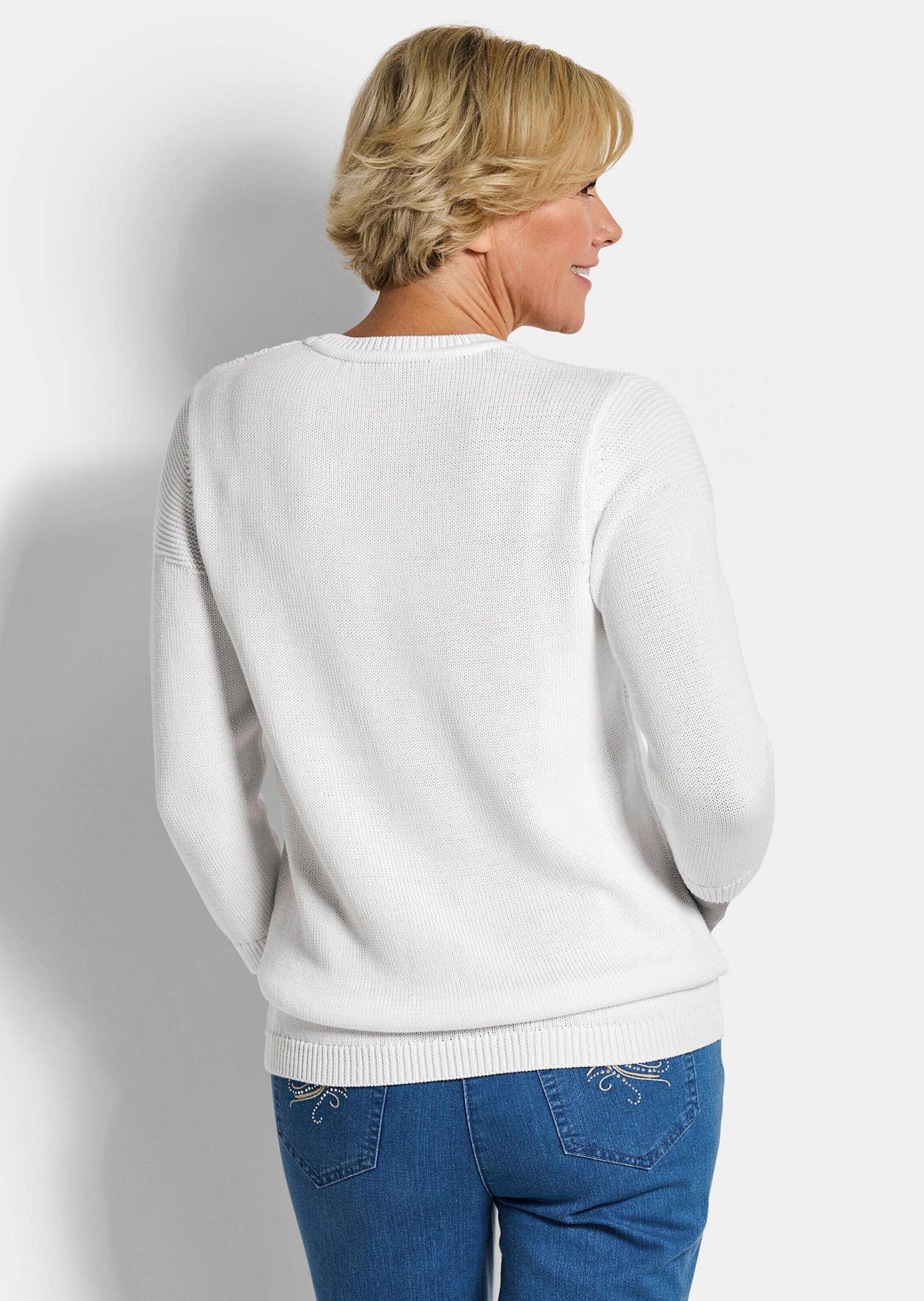 GOLDNER Rundhalspullover »Baumwollpullover mit Struktur« modischer Strukturstrick