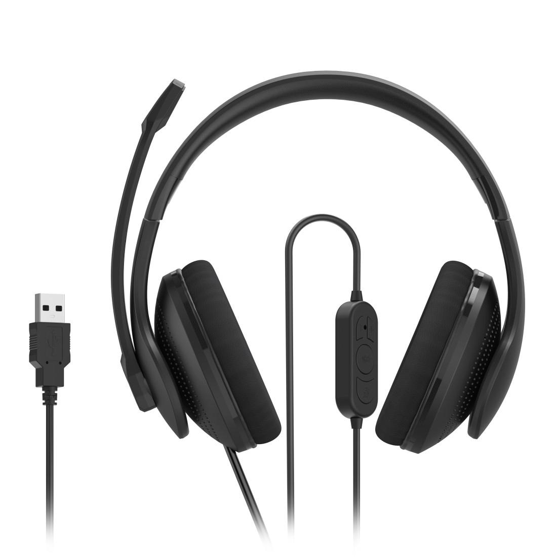 Hama PC-Headset »PC-Office-Headset "HS-USB300 V2", Stereo, Schwarz, USB-Headset«