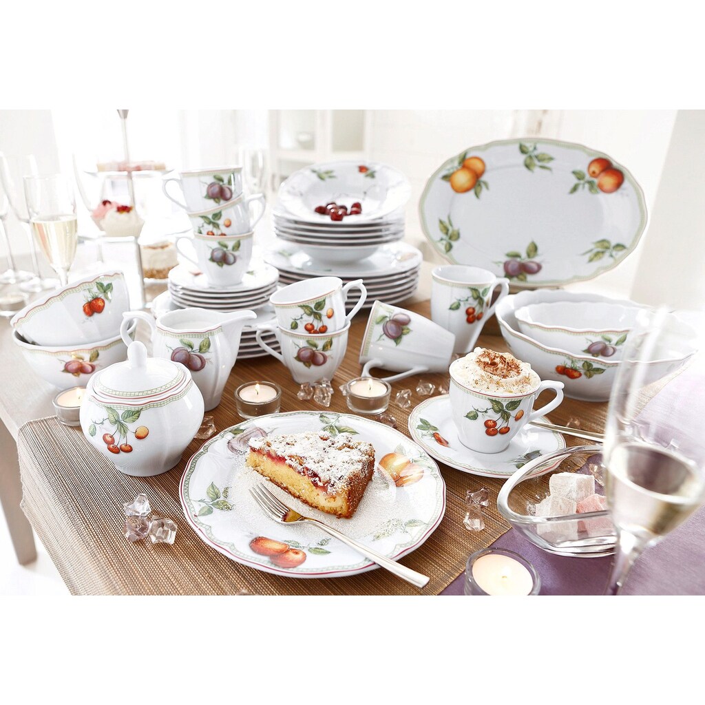 CreaTable Kombiservice »Geschirr-Set Flora Orchard«, (Set, 30 tlg., Kaffeeservice und Tafelservice im Set, für 6 Personen)