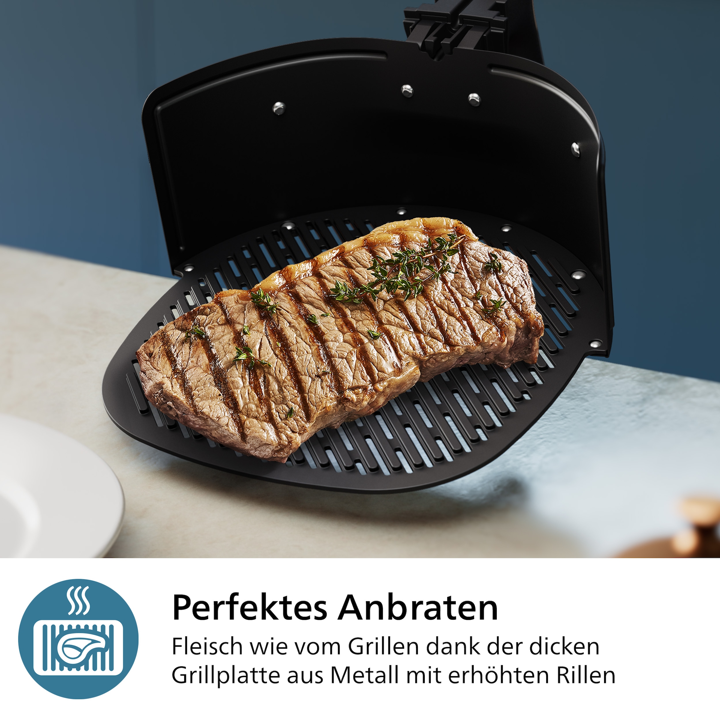 Philips Pizzablech »HD9963/00, Pizza & Grill Airfryer Zubehör«, kompatibel mit Philips Airfryer Combi 7000 Series, spülmaschinenfest