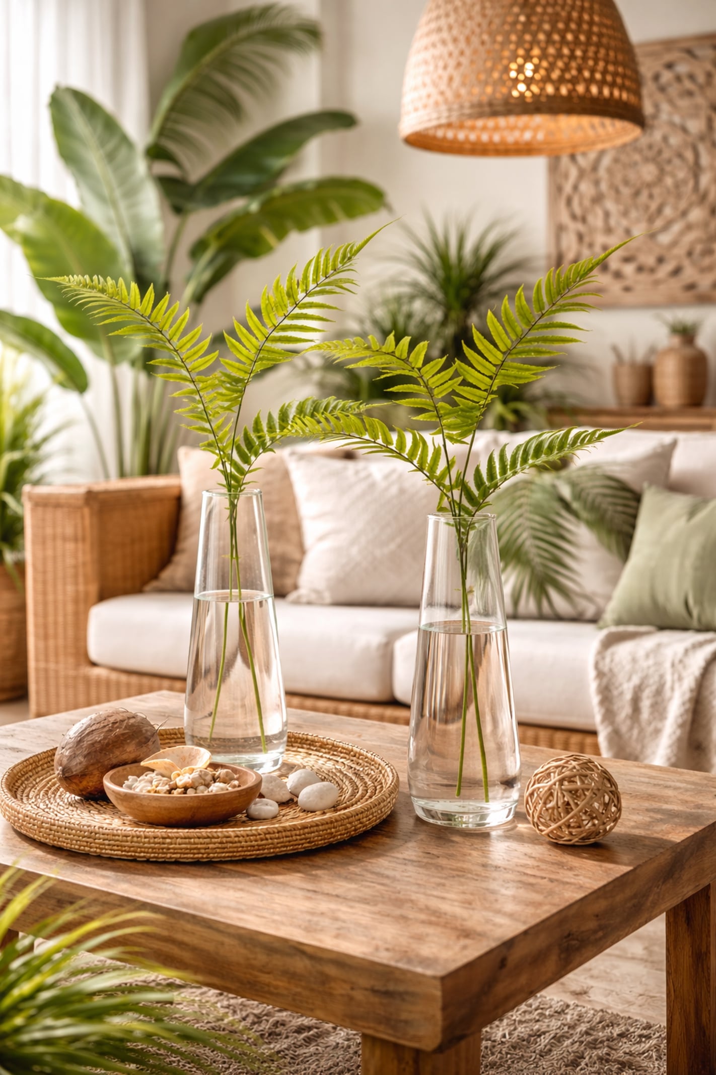 I.GE.A. Kunstzweig »Künstlicher Palmzweig« Deko Palmblatt Kunstpflanze Kunstpalme Wohnzimmer Büro Hochzeit