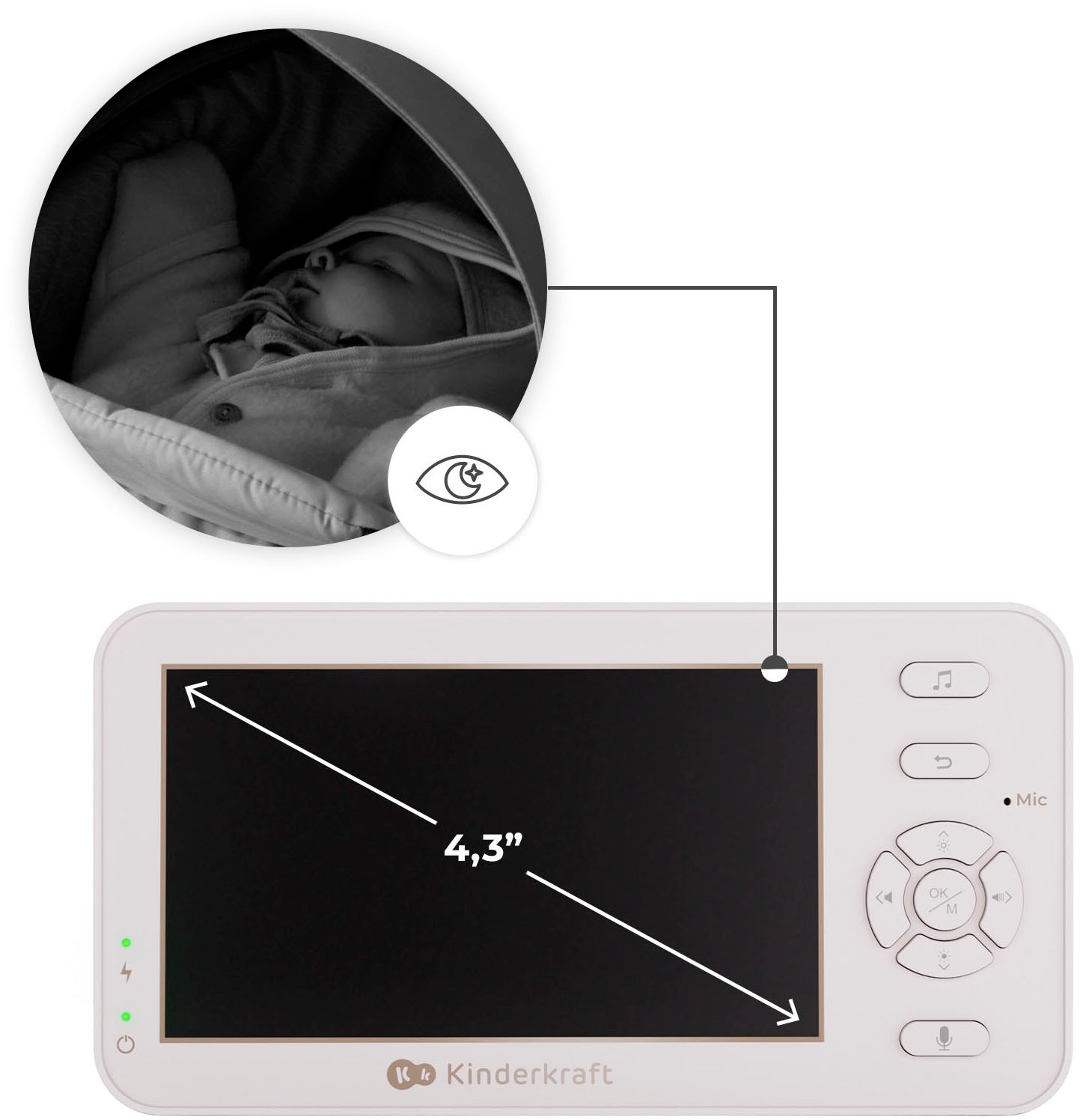 Kinderkraft Video-Babyphone »NITEEYE TRAVEL« Set, 2 tlg.