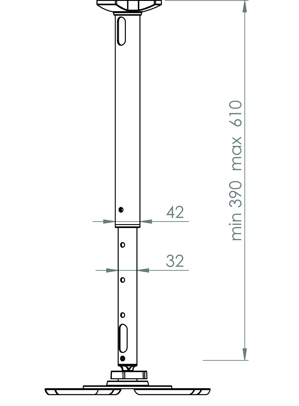 VCM Beamer-Deckenhalterung »VCM Beamer | Projektor | Deckenhalterung | Belastbarkeit bis 11 kg - DHP8«