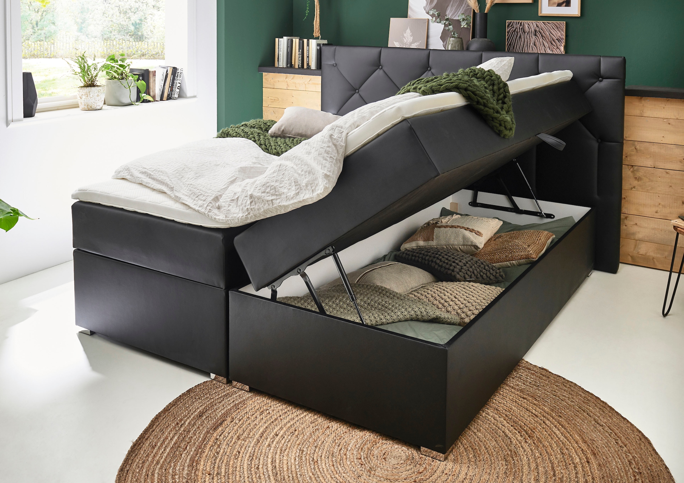 ATLANTIC home collection Boxbett »Meike« mit XXL-Bettkasten und Topper