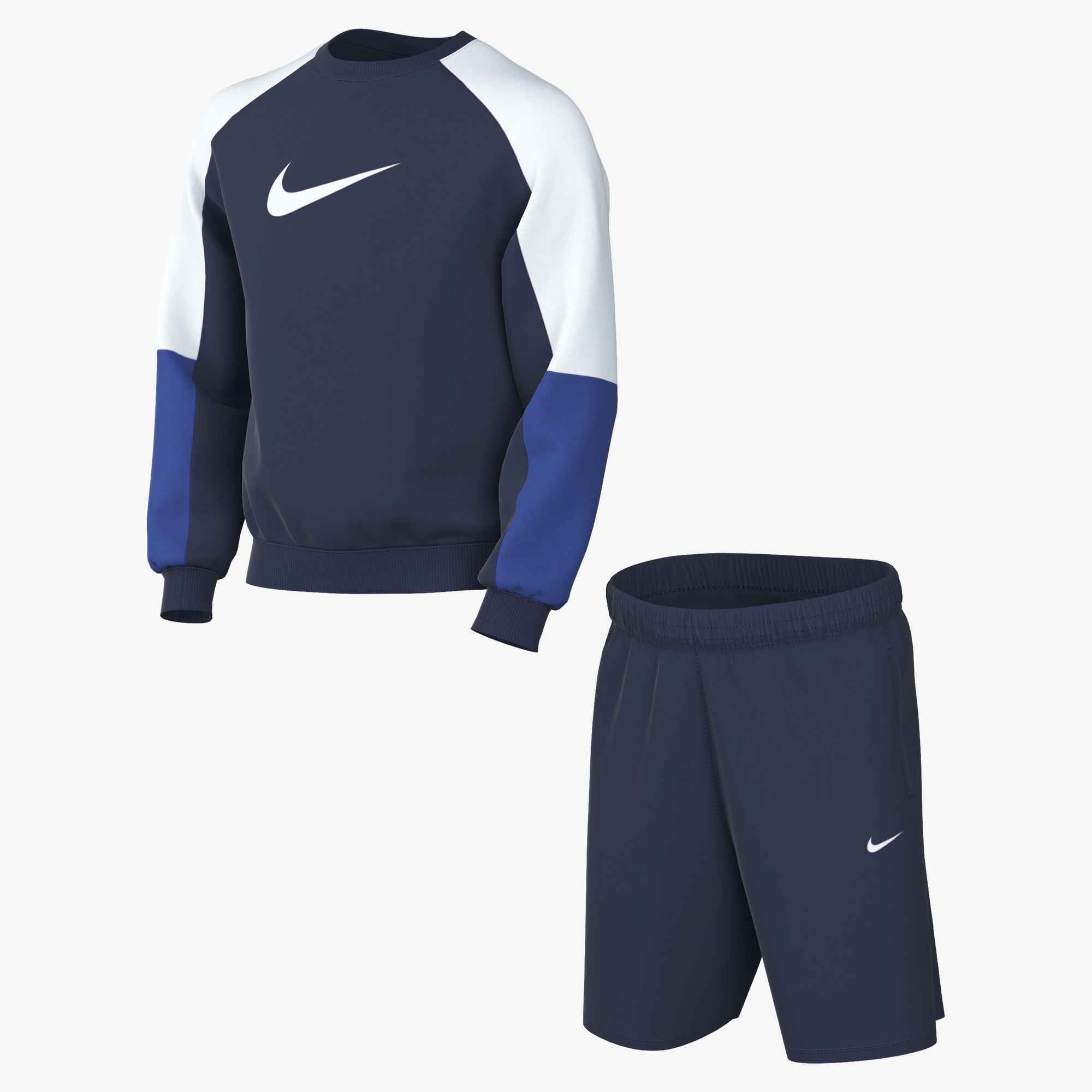 Nike Sportswear Trainingsanzug »K NSW SHORTS TRACKSUIT CREW« 2 zweiteiliges Set, mit Taschen oben und unten, schweißableitend