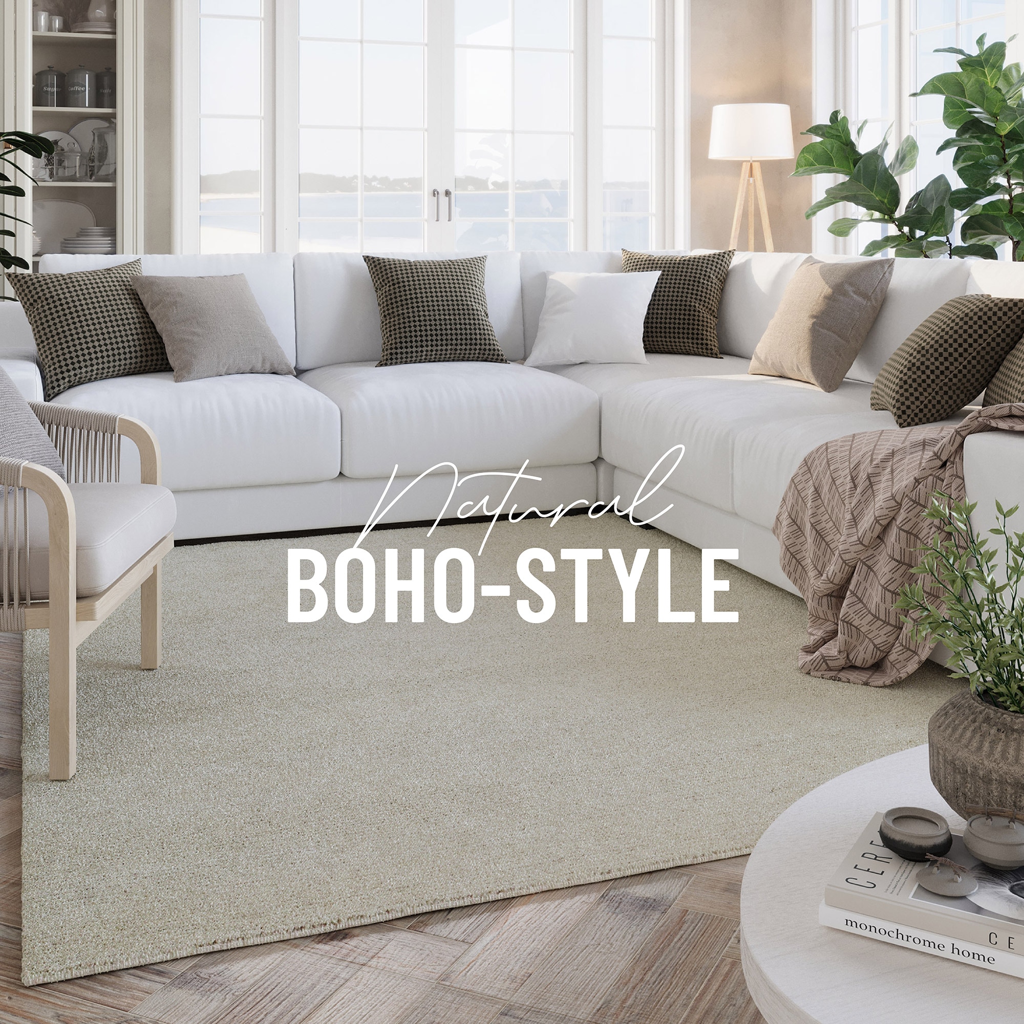 Wecon home Teppich »Hamptons THIRTYTWO«, rechteckig, 15 mm Höhe, Läufer, Kurzflor, Wohnzimmer, Schlafzimmer, elegant, robust, Linien