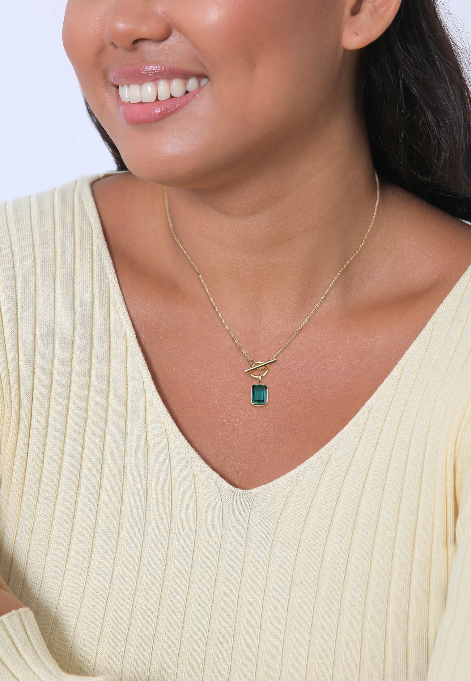 Elli Silberkette »Halskette Quartz Klassik T-Bone 925 Silber«