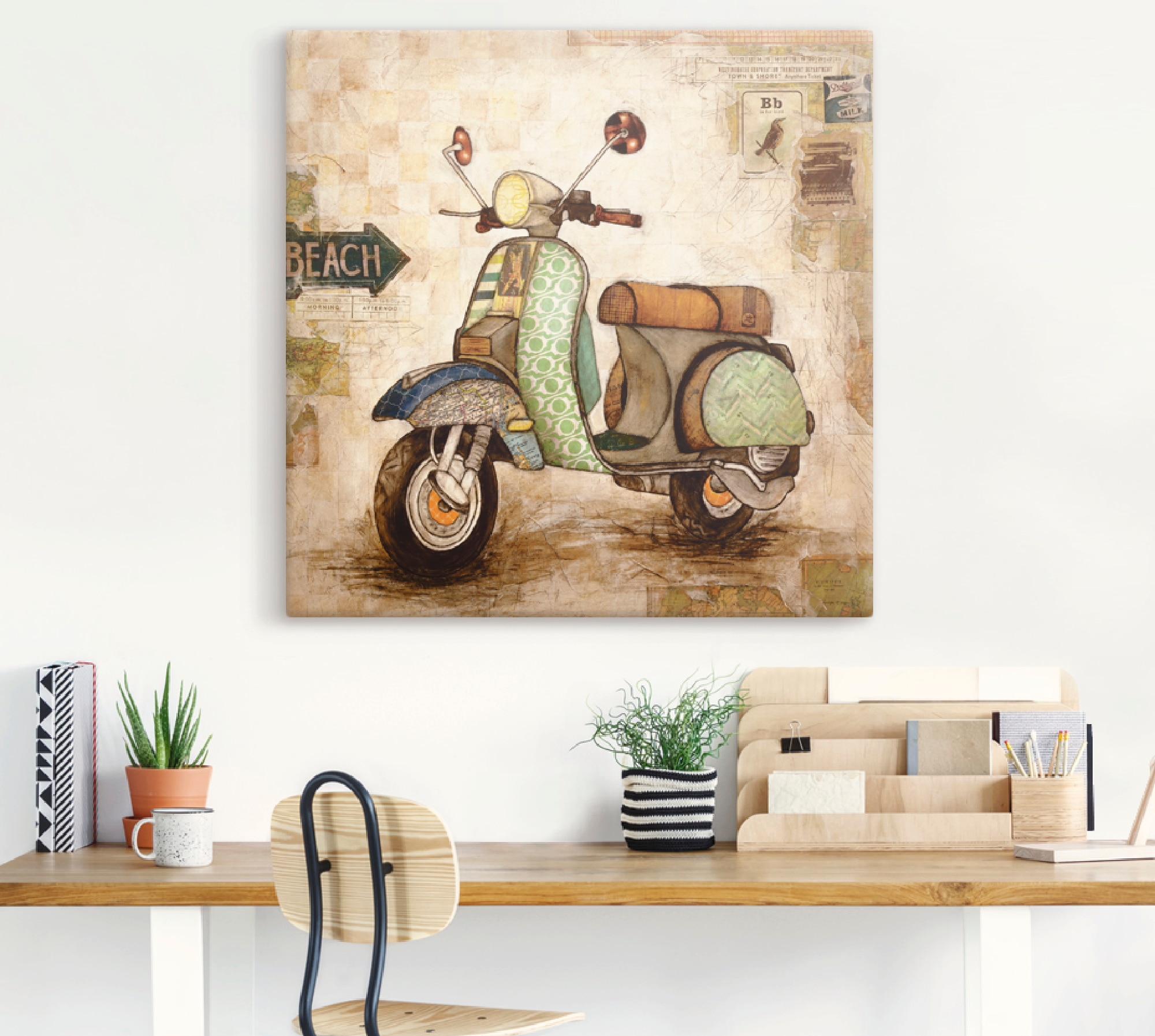Artland Wandbild »Drum herum II«, Motorräder & Roller, (1 St.), als  Leinwandbild, Wandaufkleber oder Poster in versch. Größen bei OTTO