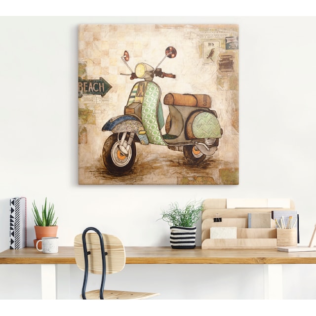 Artland Wandbild »Drum herum II«, Motorräder & Roller, (1 St.), als  Leinwandbild, Wandaufkleber oder Poster in versch. Größen bei OTTO