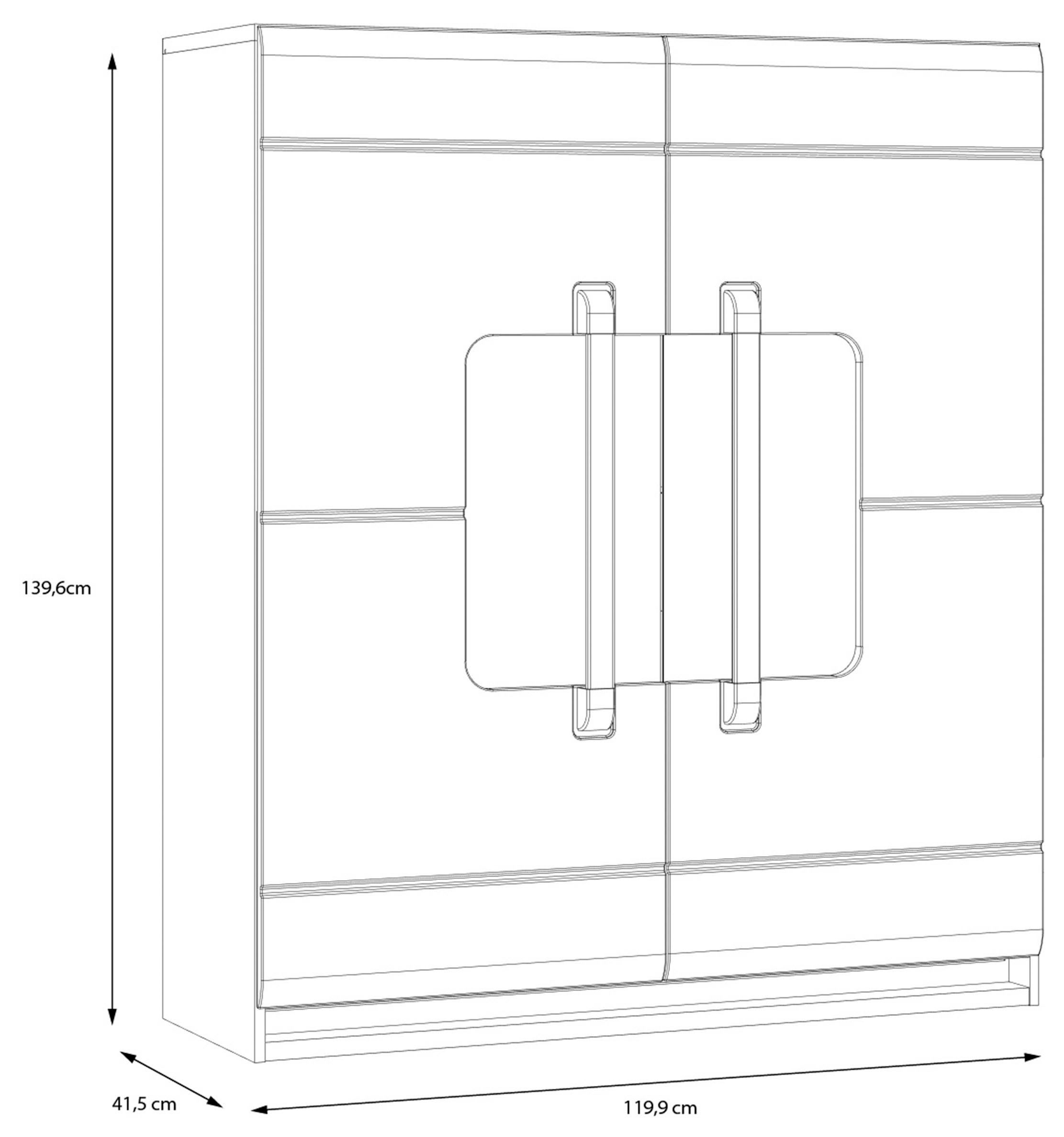 FORTE Highboard »Attention«, Highboard, Beleuchtung, Soft Close,Glastüre, Stauraum