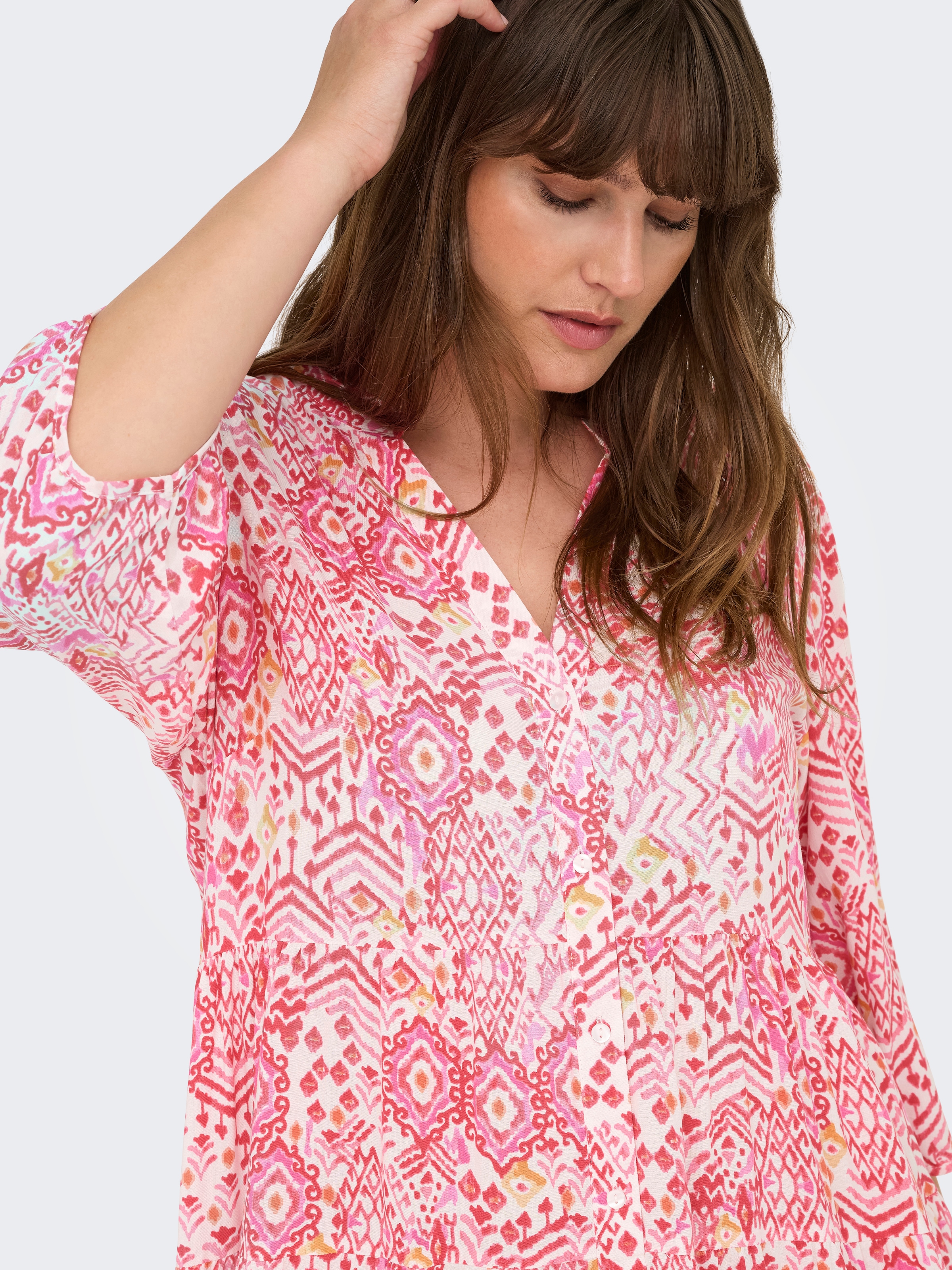 ONLY CARMAKOMA Tunikakleid »CARMILANA 3/4 DRESS WVN NOOS«, Sommerkleid