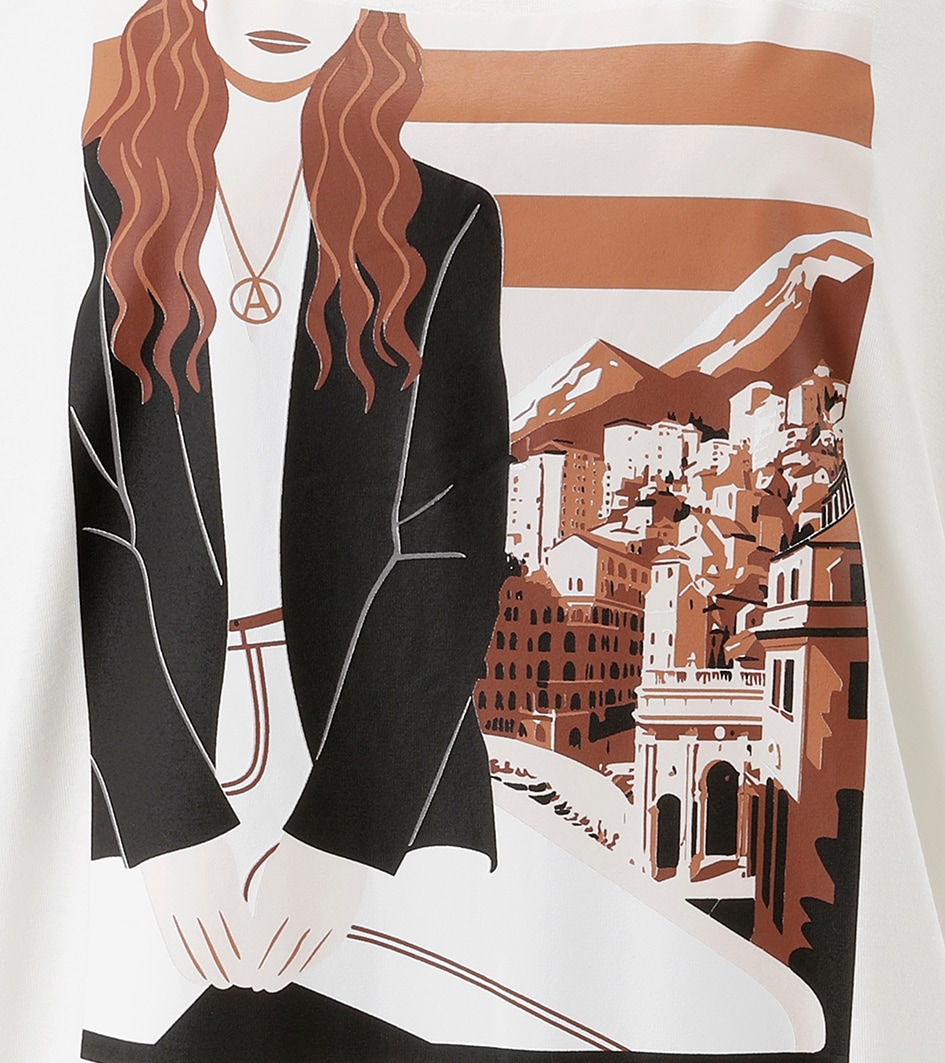 Aniston SELECTED Fledermausshirt mit flächendeckendem, femininen Frontmotiv - NEUE KOLLEKTION