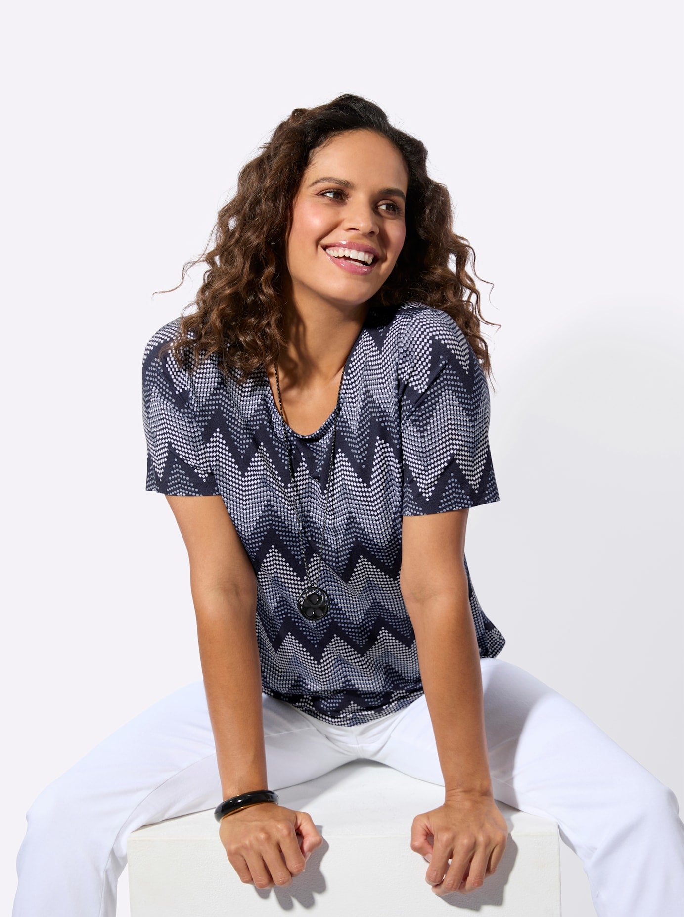 Casual Looks Rundhalsshirt »Kurzarm-Shirt« 1 tlg.