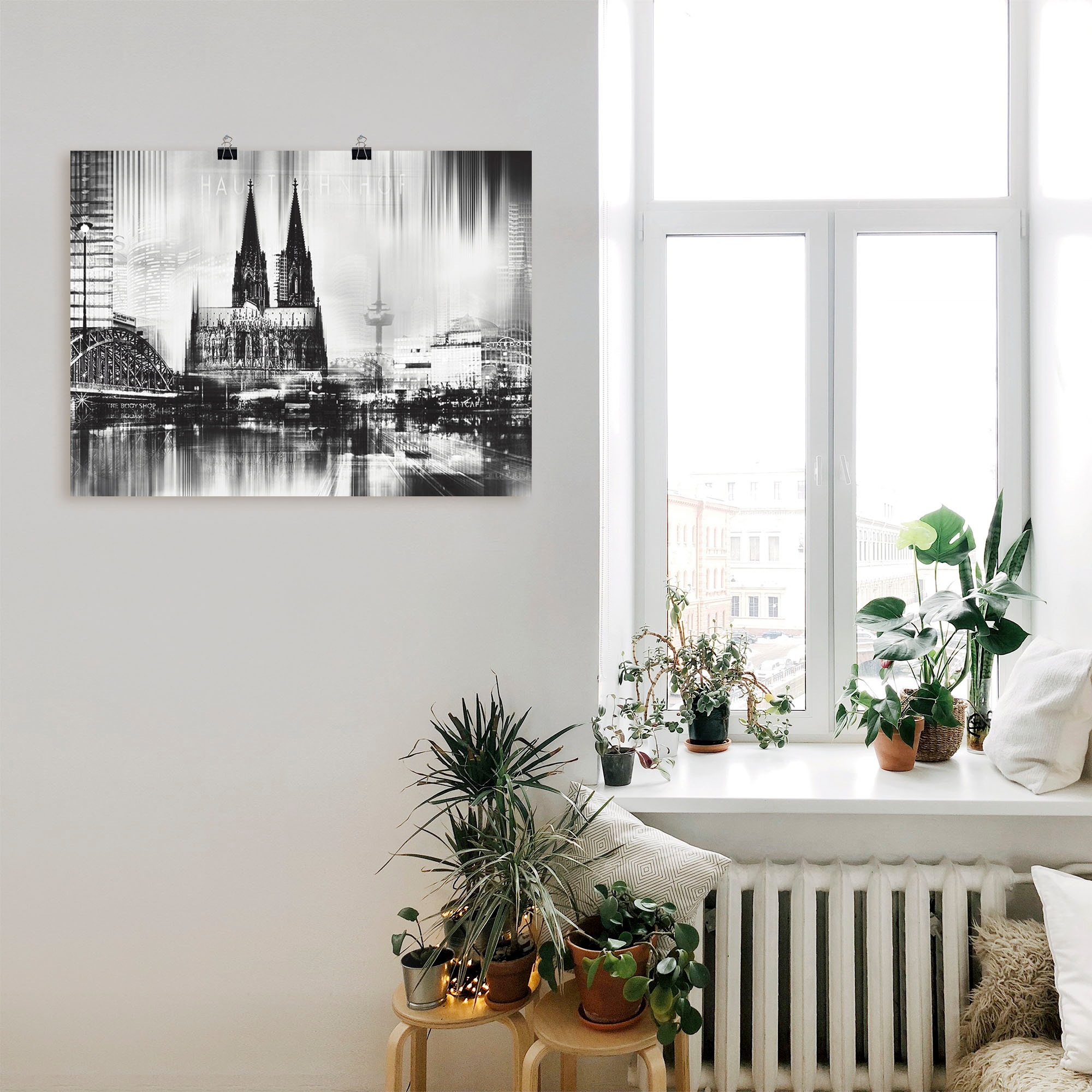 Artland Wandbild »Köln Skyline Abstrakte Collage 08«, Deutschland, (1 St.), als Leinwandbild, Wandaufkleber oder Poster in versch. Größen