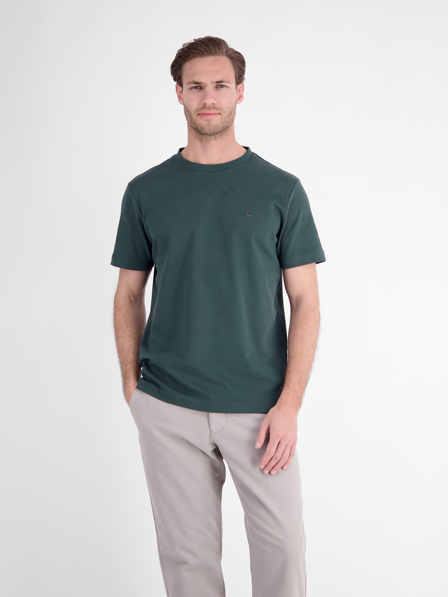 LERROS T-Shirt »Legeres T-Shirt mit Rundkragen aus reiner Baumwolle«